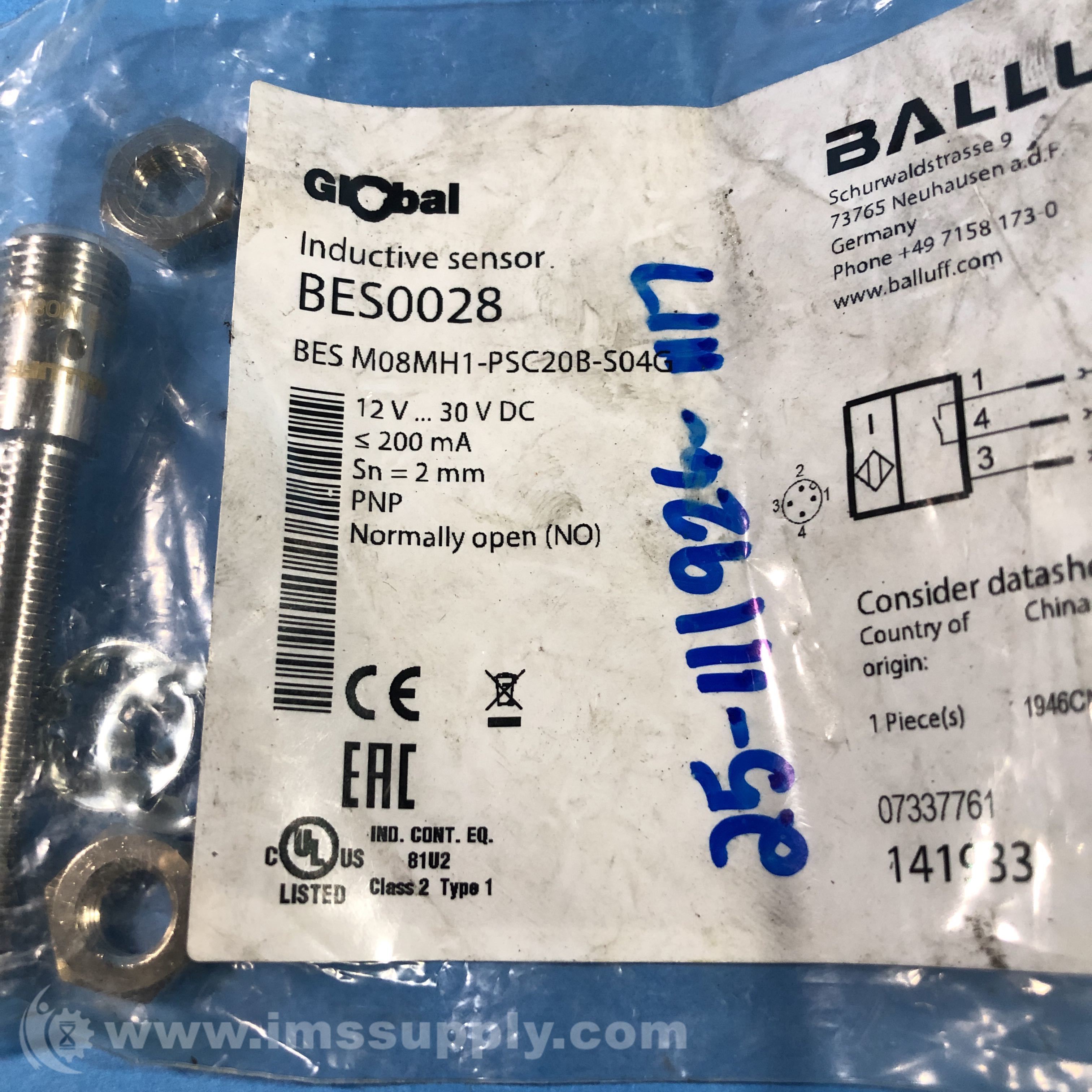 Details about   BALLUFF BESM08ME1-USC20B-S04G  NSNP 
