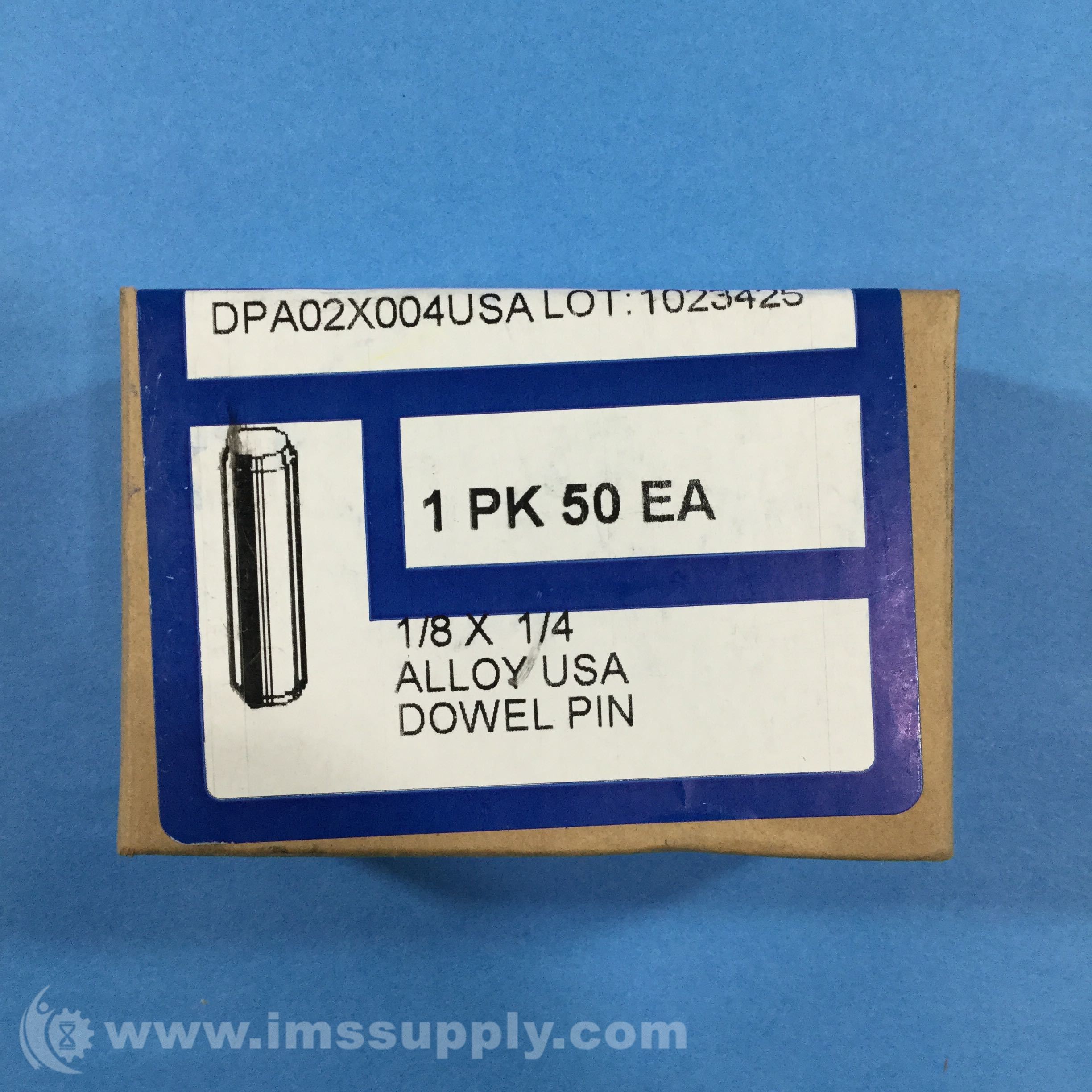 McMasterCarr 98381A469 Box of 50 Dowel Pins IMS Supply