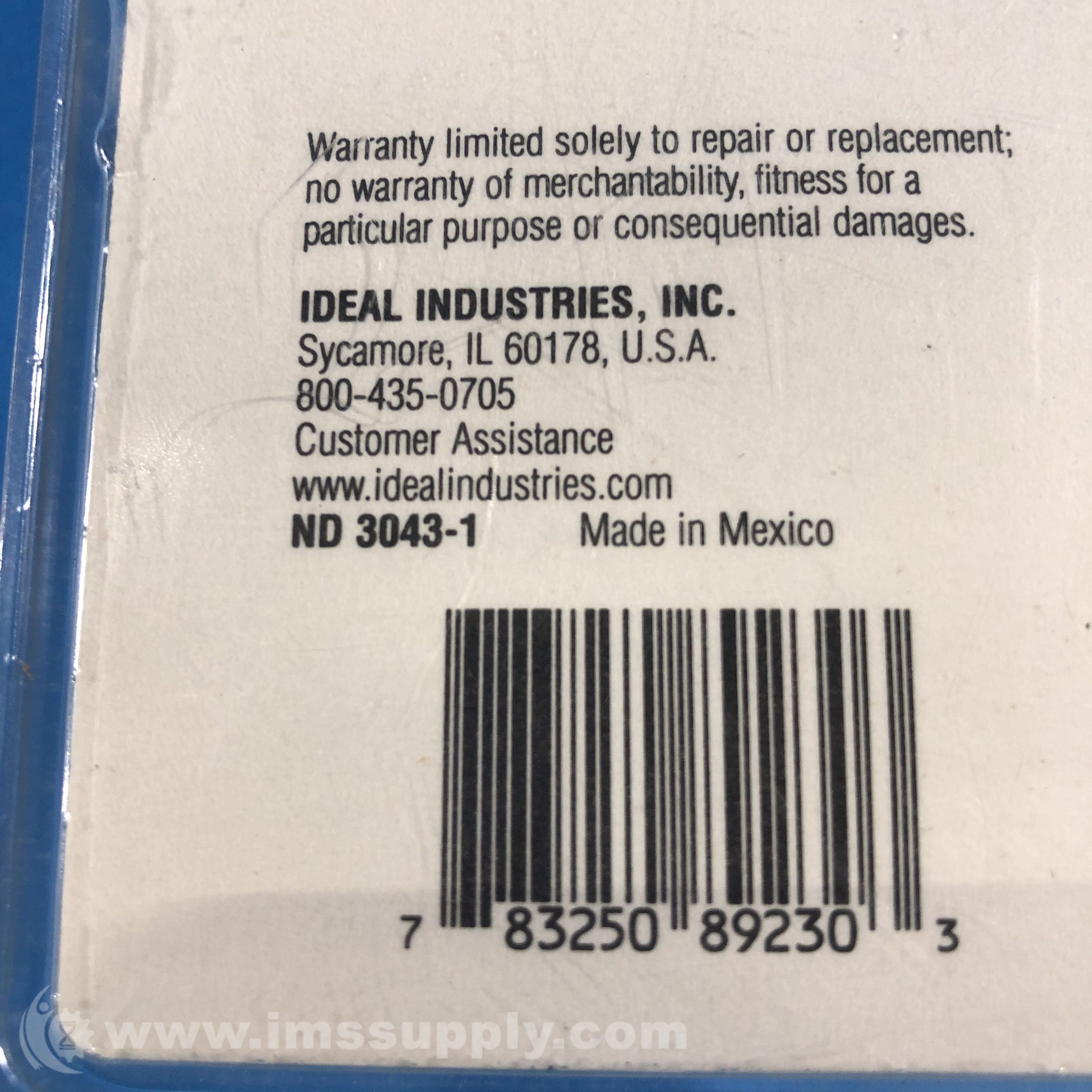 Ideal Ind 89230 Terminal Strip Jumper, Box of 50 IMS Supply