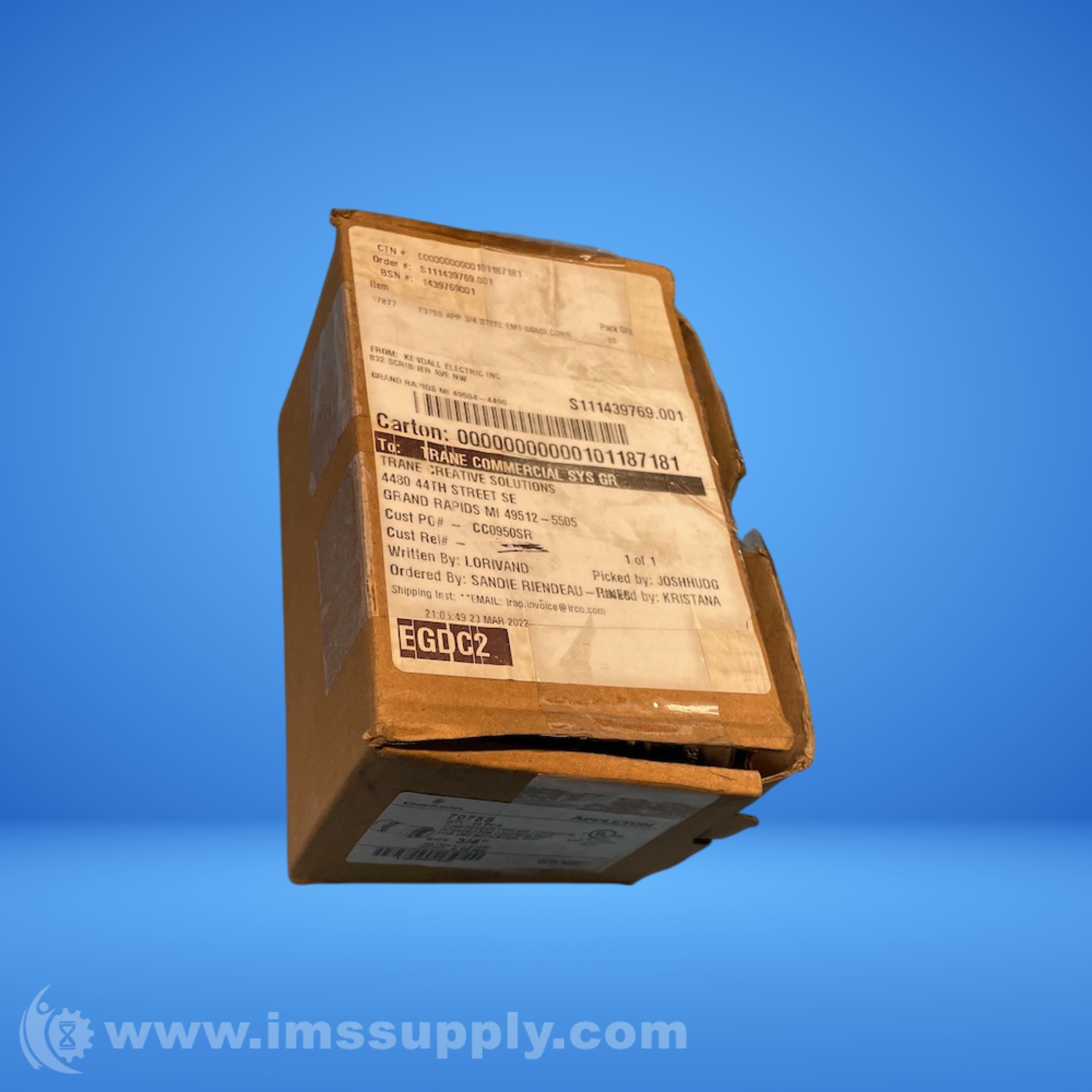 Emerson 7075S Box of 25 Compression Type EMT Connectors - IMS Supply