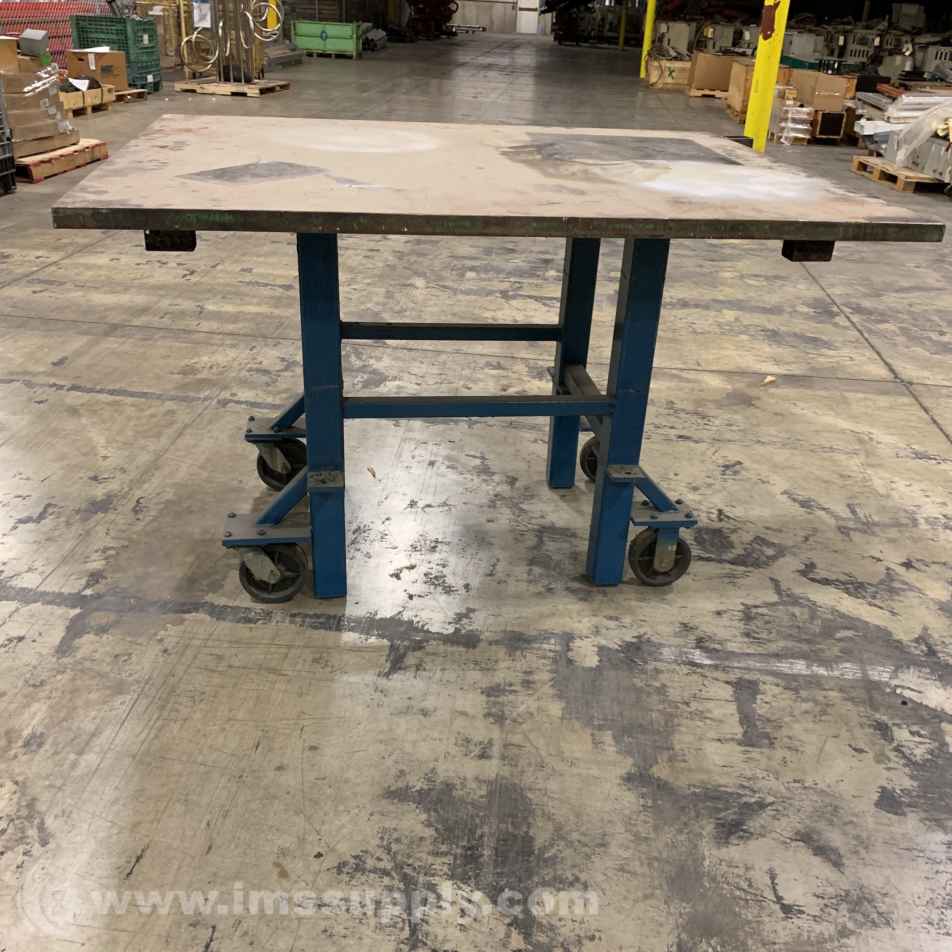 HEAVY DUTY WELDING TABLES, Size W x D x H: 144 x 48 x 36, Top: 1/2,  Optional Casters: Included