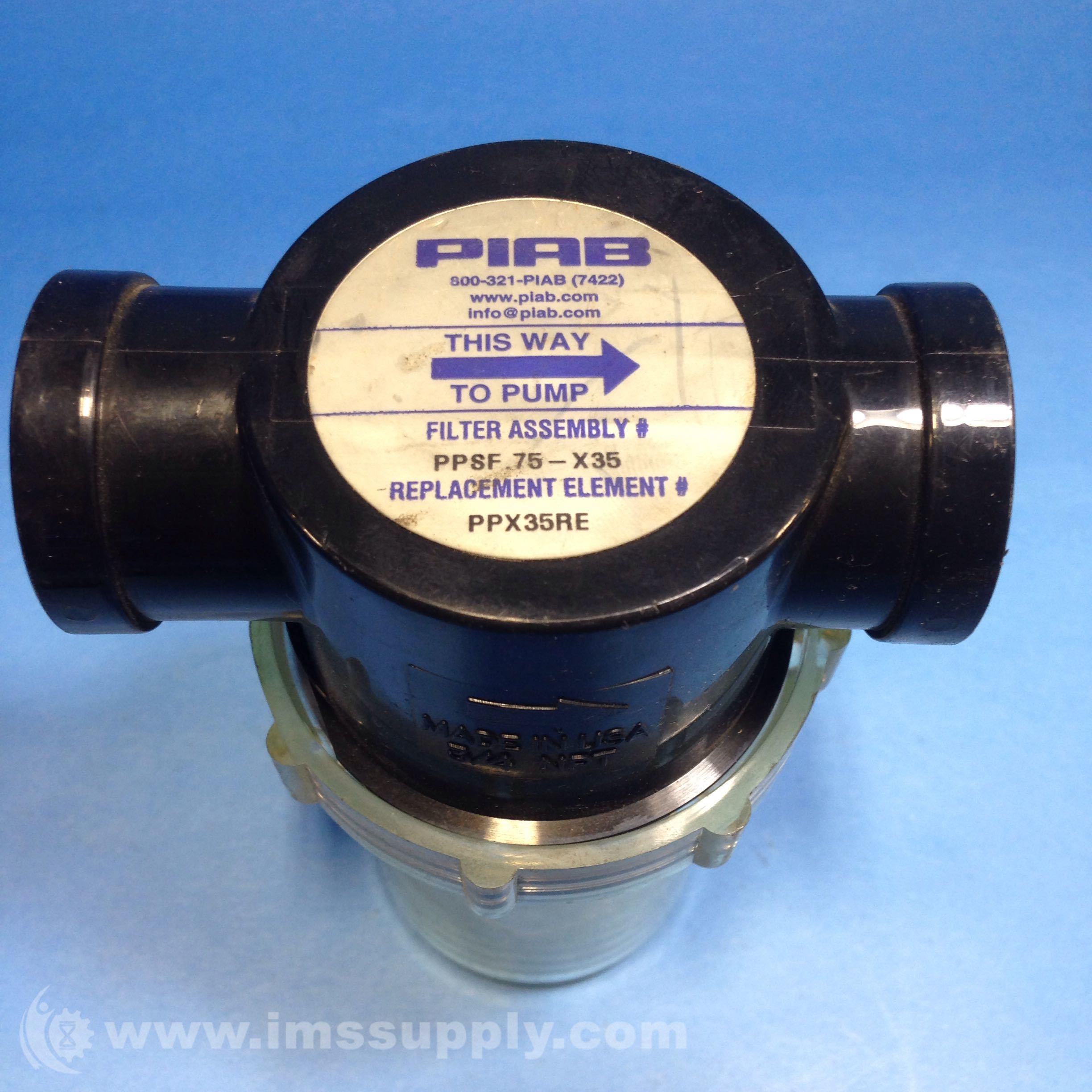 Piab Vacuum Products PPSF.75-X35 Vacuum Filter - IMS Supply