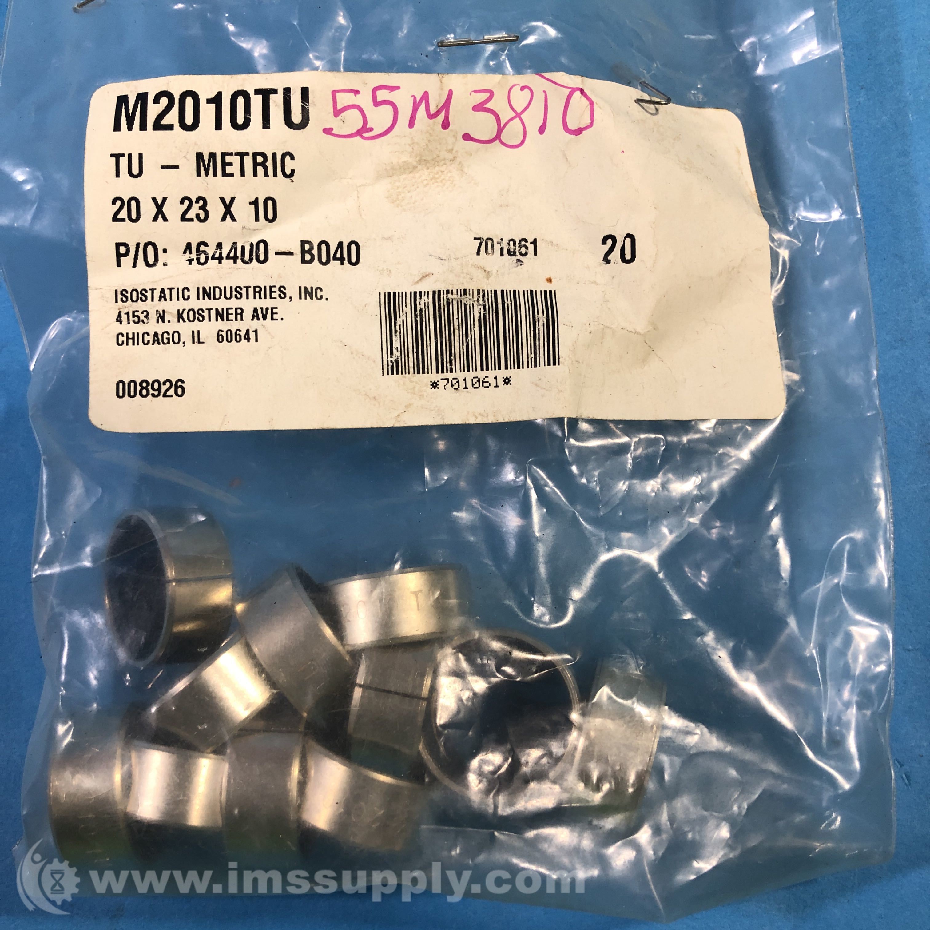 Isostatic M2010TU Bag of 20 Metric Bushings IMS Supply