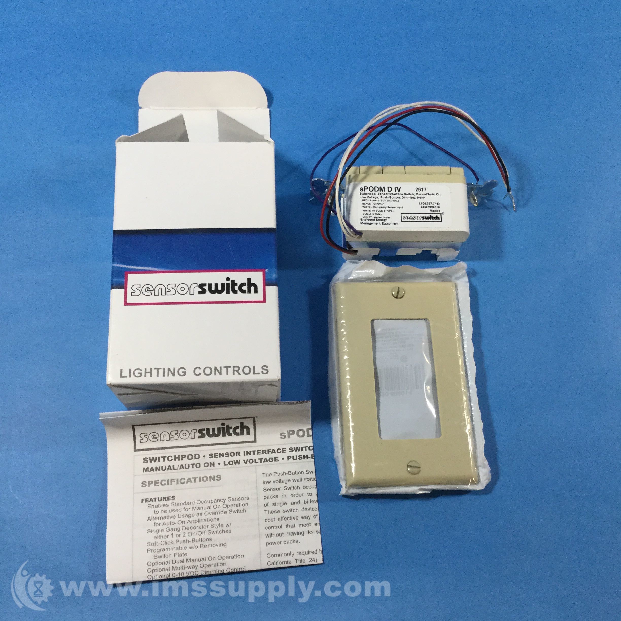 Acuity Controls SPODM D IV Sensor Switch PushButton Ivory IMS Supply