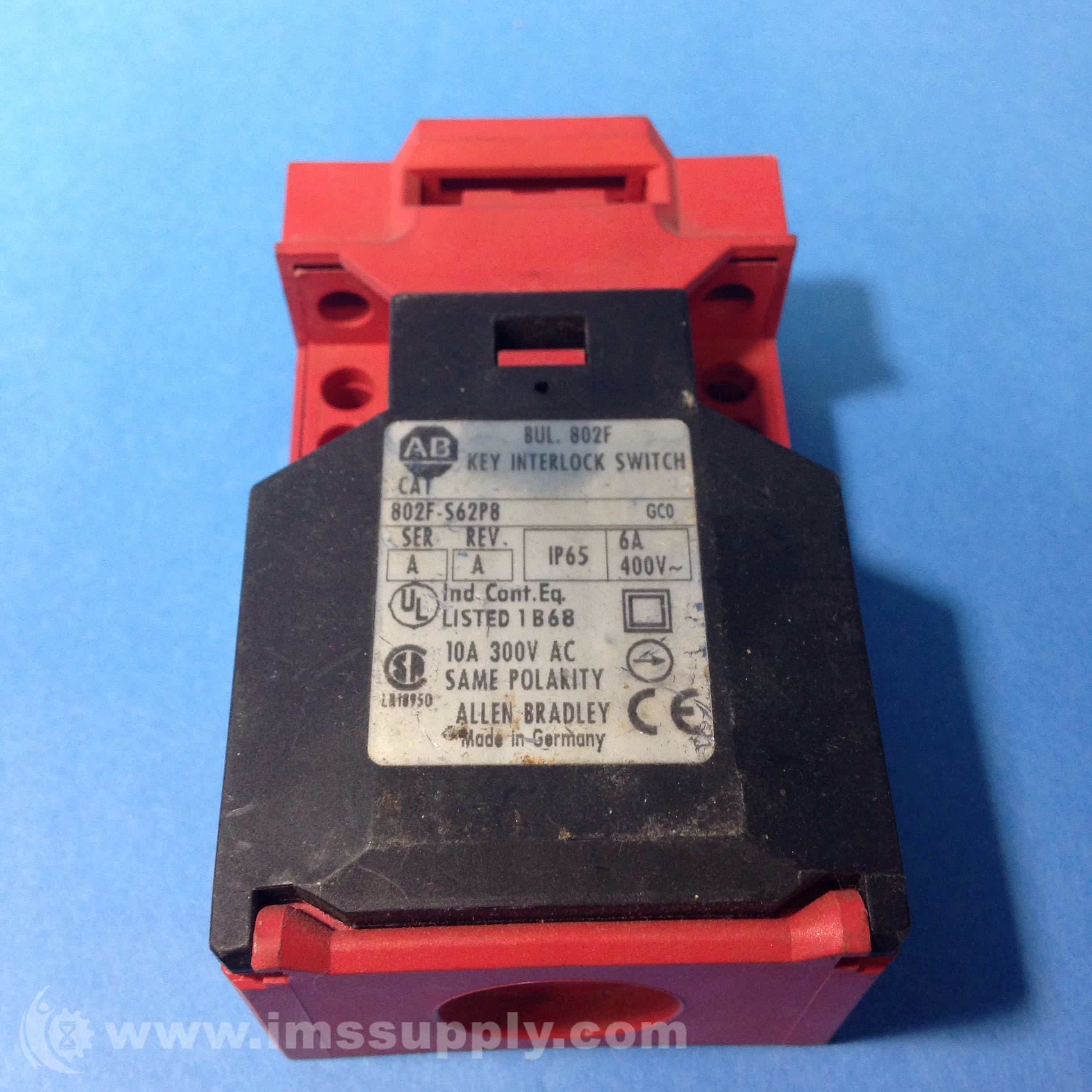 Allen Bradley 802FS62P8 Series A Key Interlock Switch IMS Supply