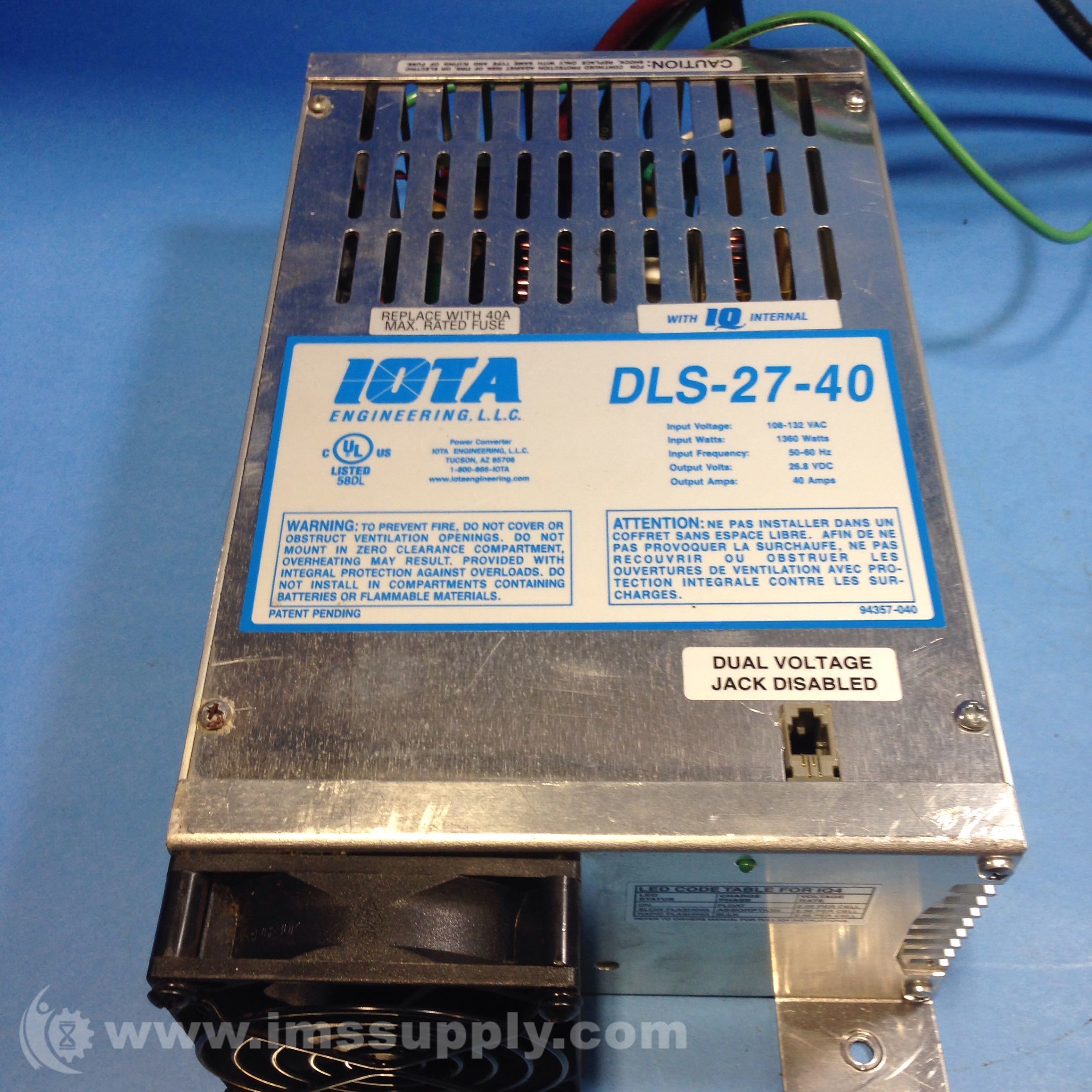 Iota DLS-27-40 Power Converter/Battery Charger IMS Supply