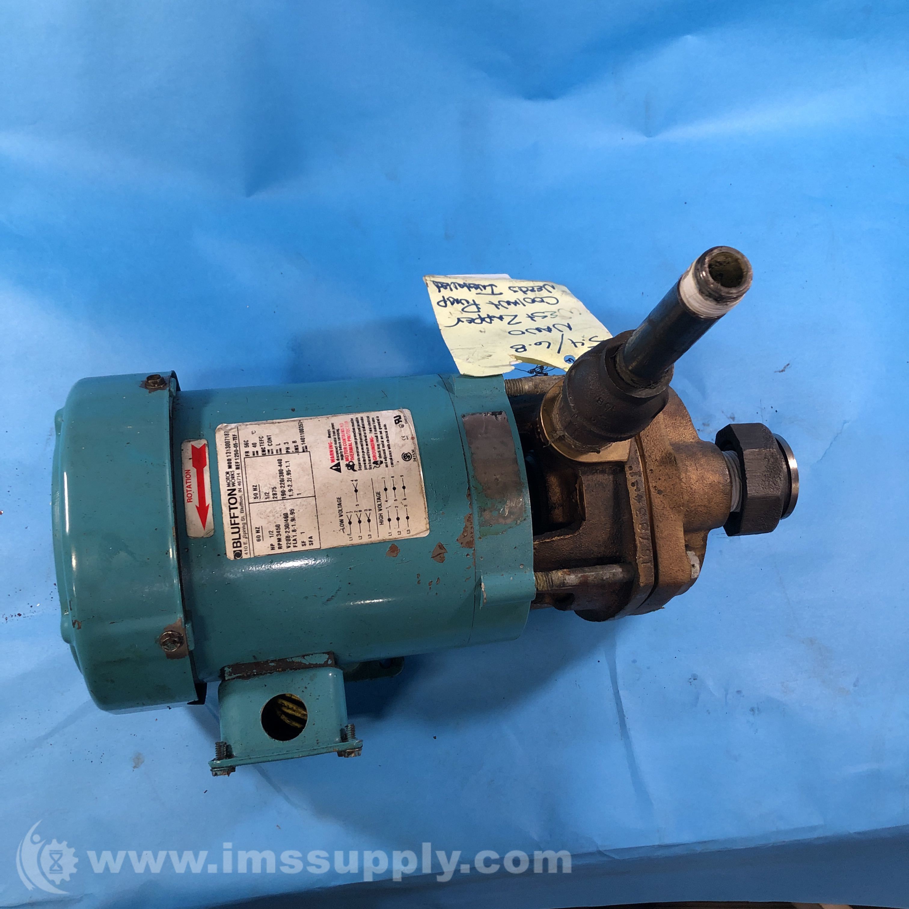 Bluffton Motor Works 1313007187 56C Frame 40 Amps 3 Phase Motor IMS