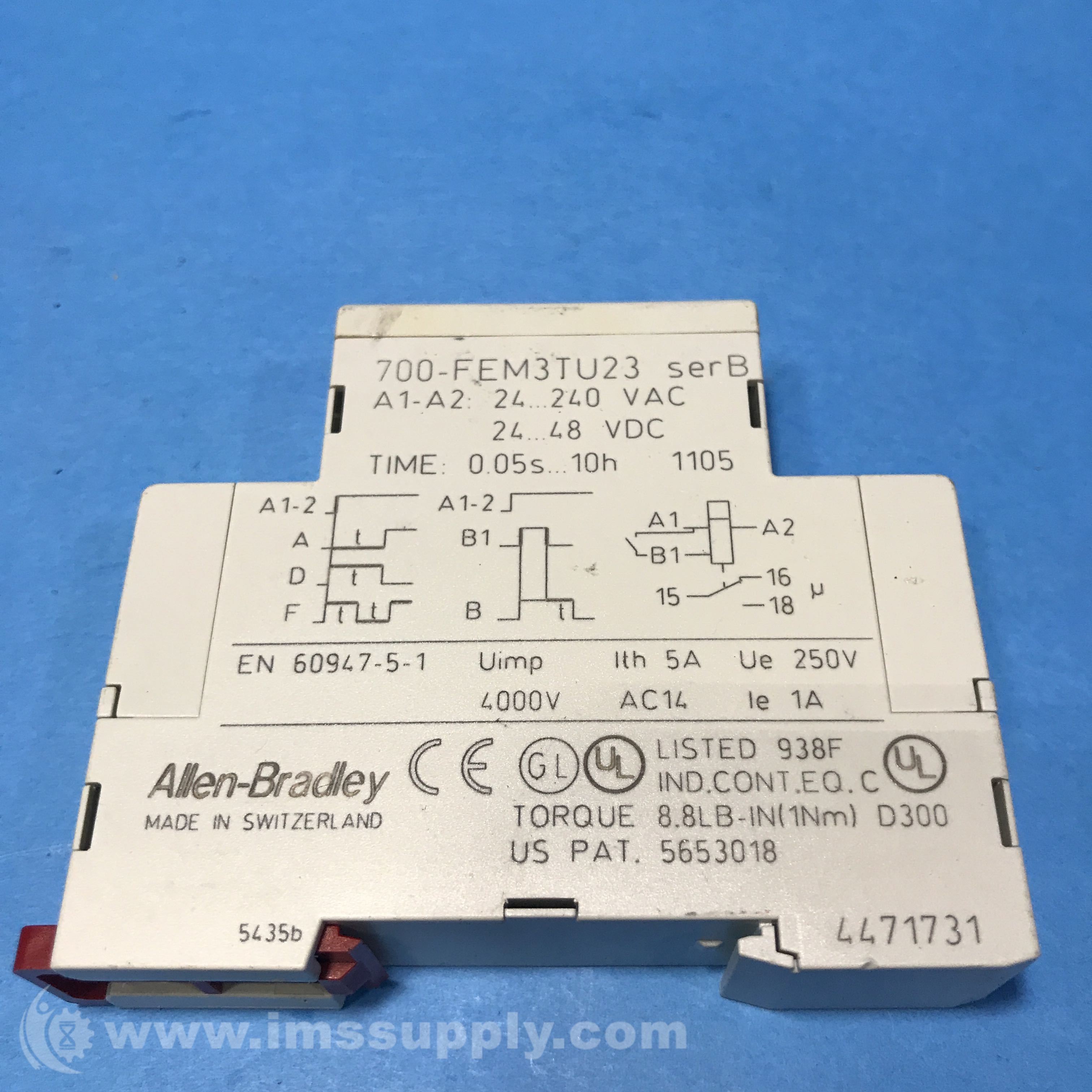 Allen Bradley 700-FEM3TU23 Timing Relay, Multi-Function - IMS Supply