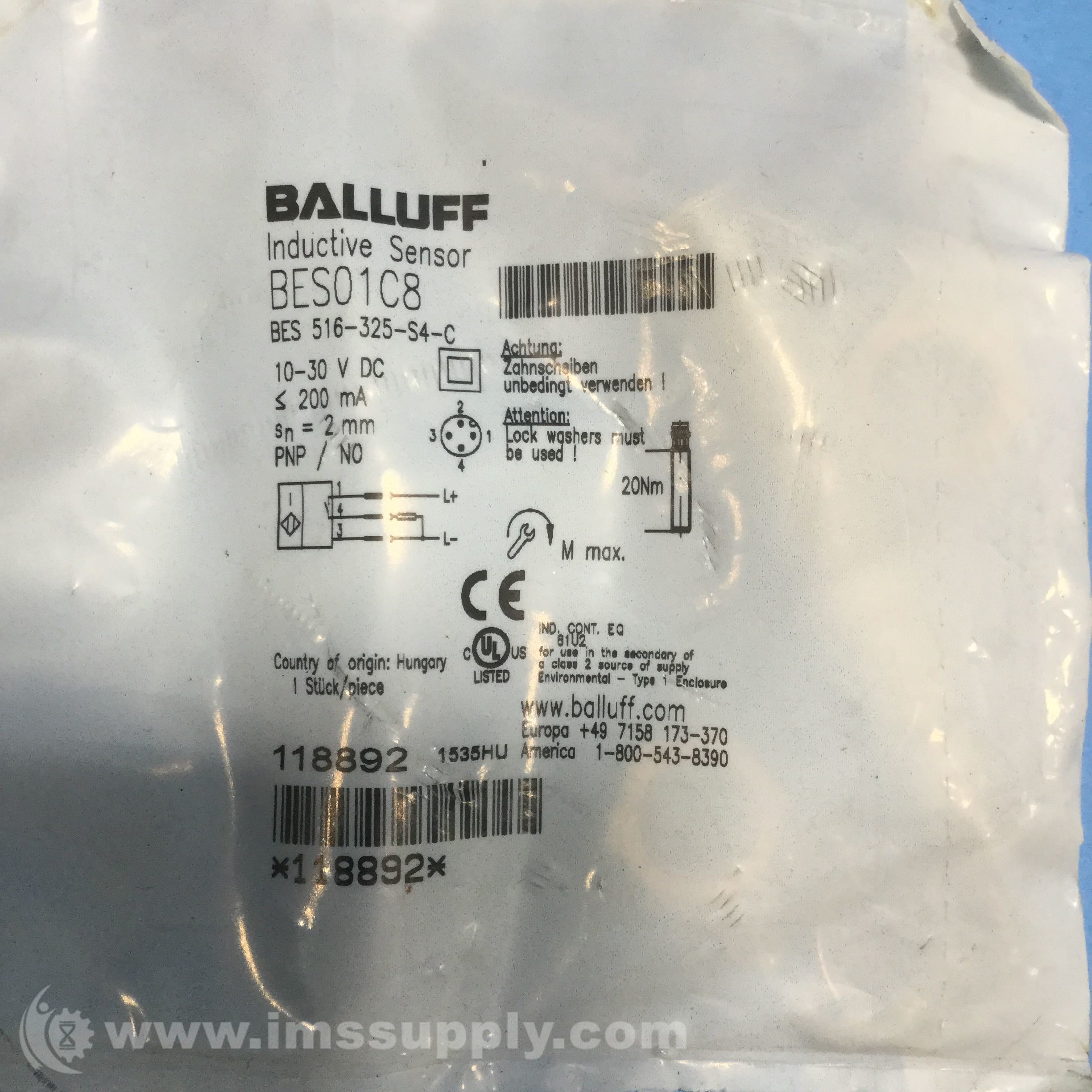 Balluff BES 516 325 E5 C S4 Inductive Sensor | Process Industrial