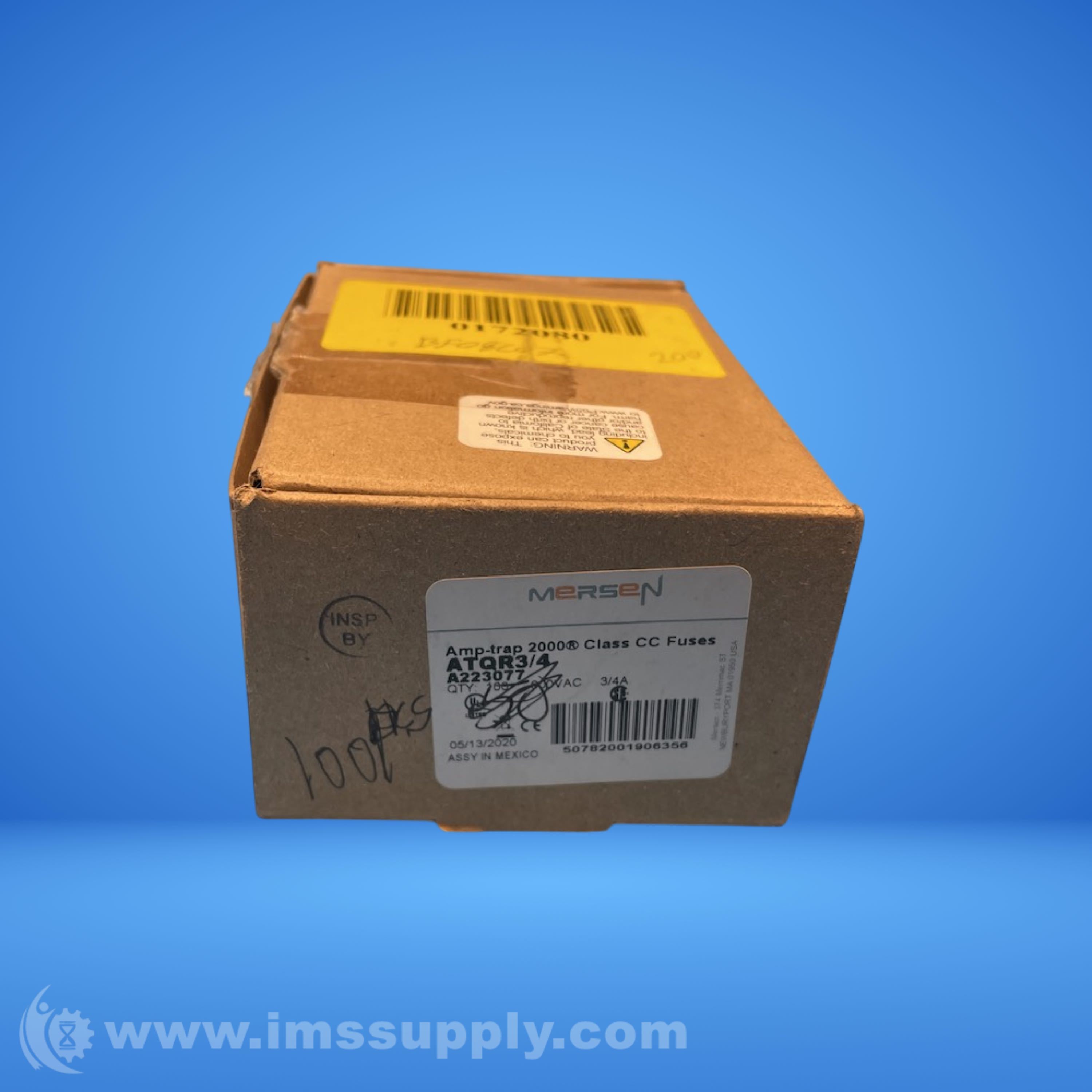 Mersen ATQR3/4 Box of 100 Amp-Trap Fuses, Class CC - IMS Supply