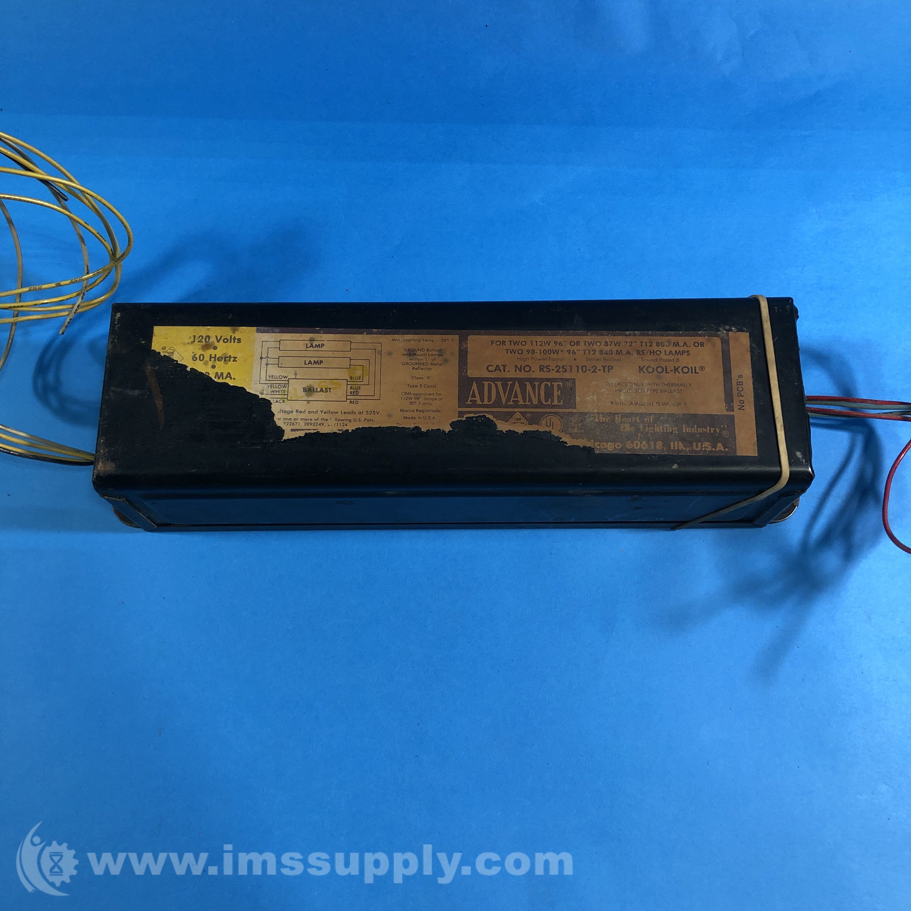 Advance RS2S1102TP Fluorescent Ballast IMS Supply