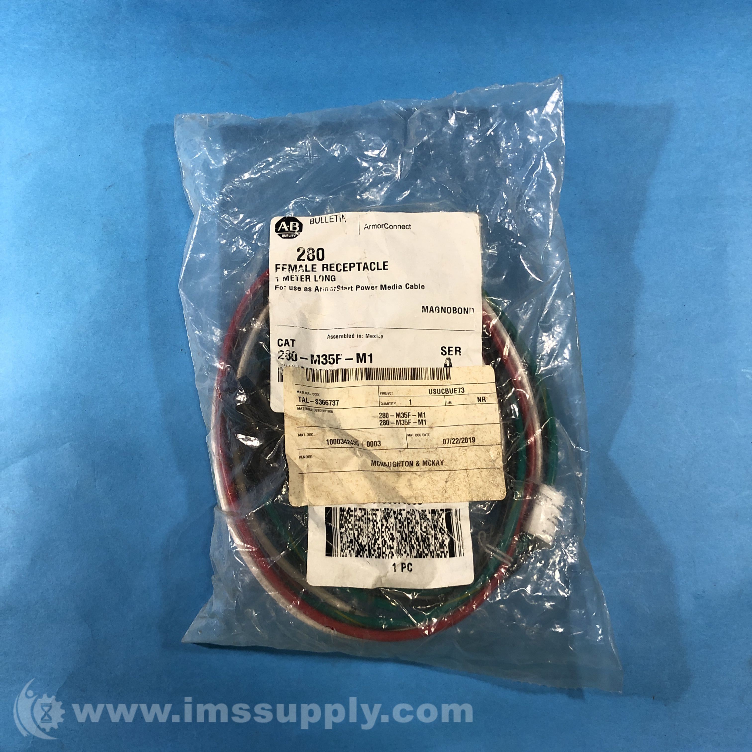 Allen Bradley 280-M35F-M1 Series A Receptacle Power Media Cable - IMS ...