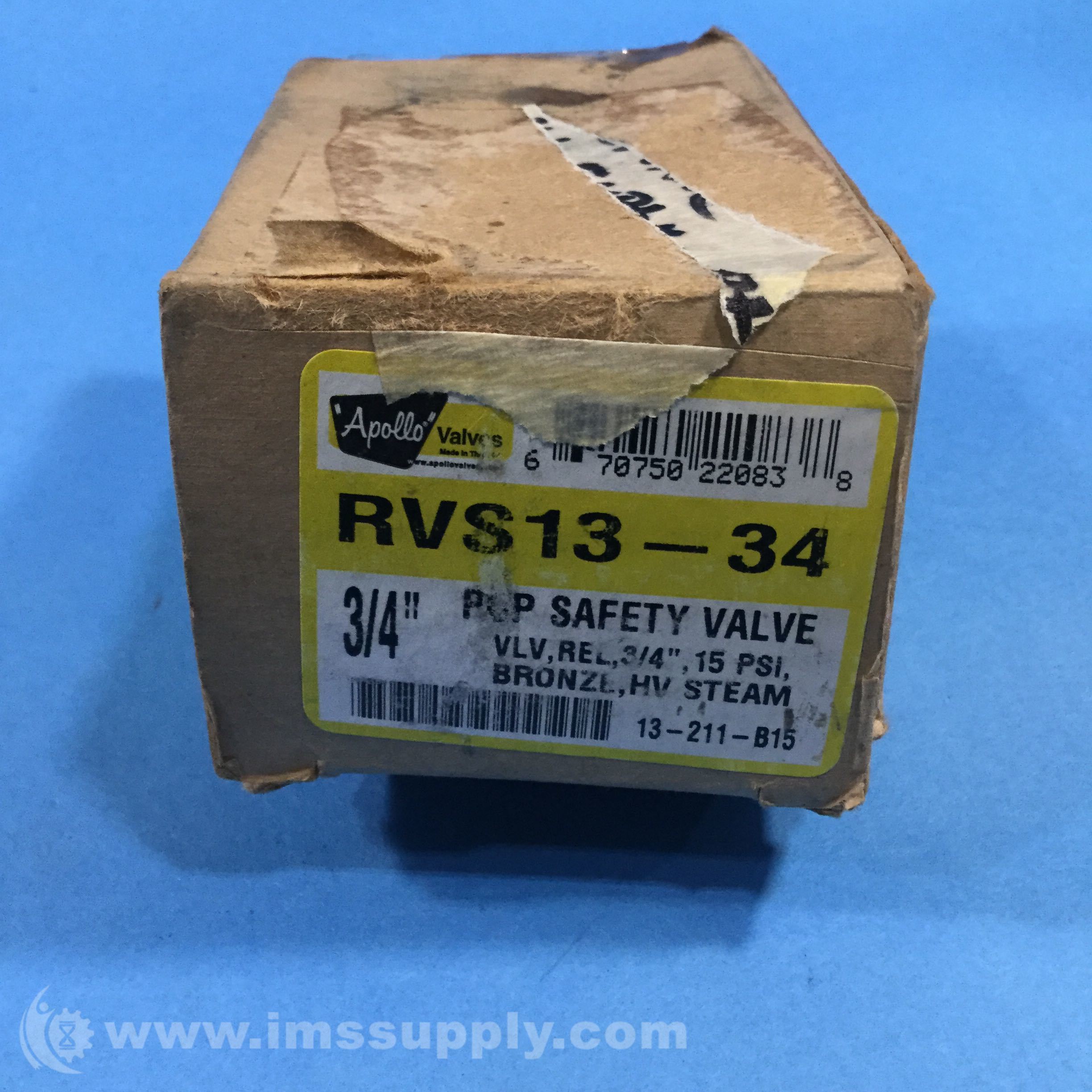 Apollo RVS13-34 Size 3/4 Inch Bronze Safety Relief Valve - IMS Supply