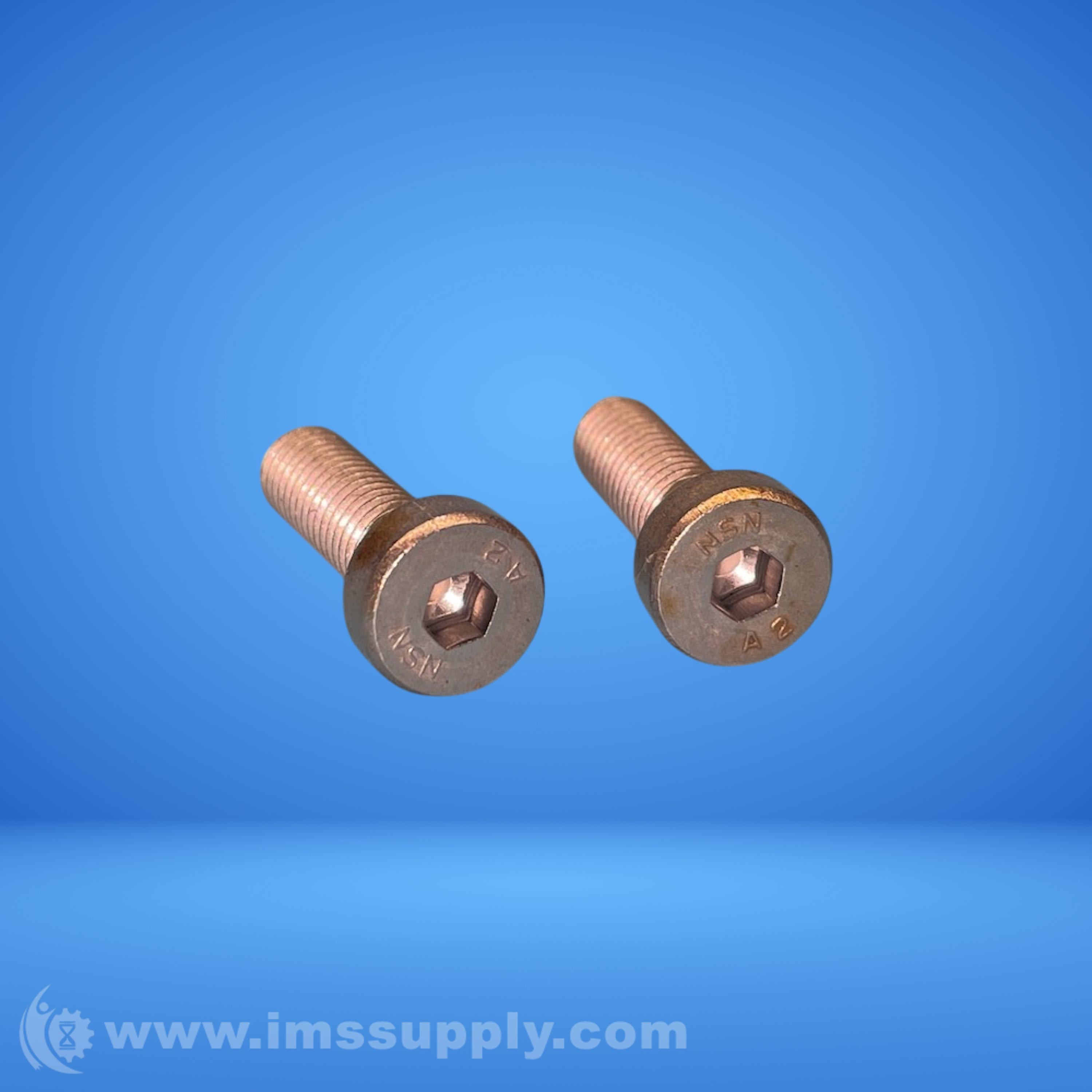 NSN Pack of 2 Threaded Hex Socket Head Cap Screws Bolts Bronze - IMS Supply