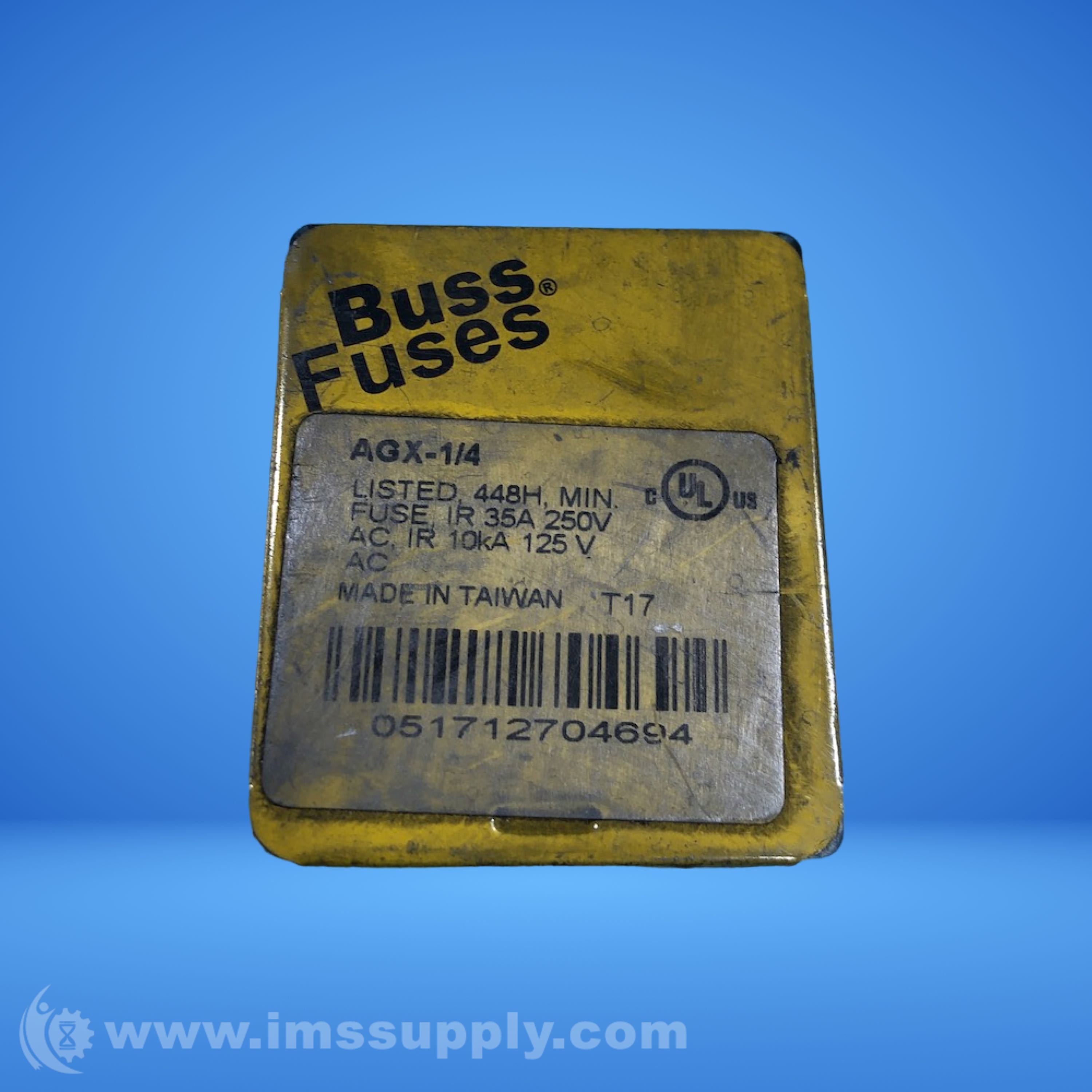 Bussmann AGX-1/4 Pack of 5 Fuses - IMS Supply