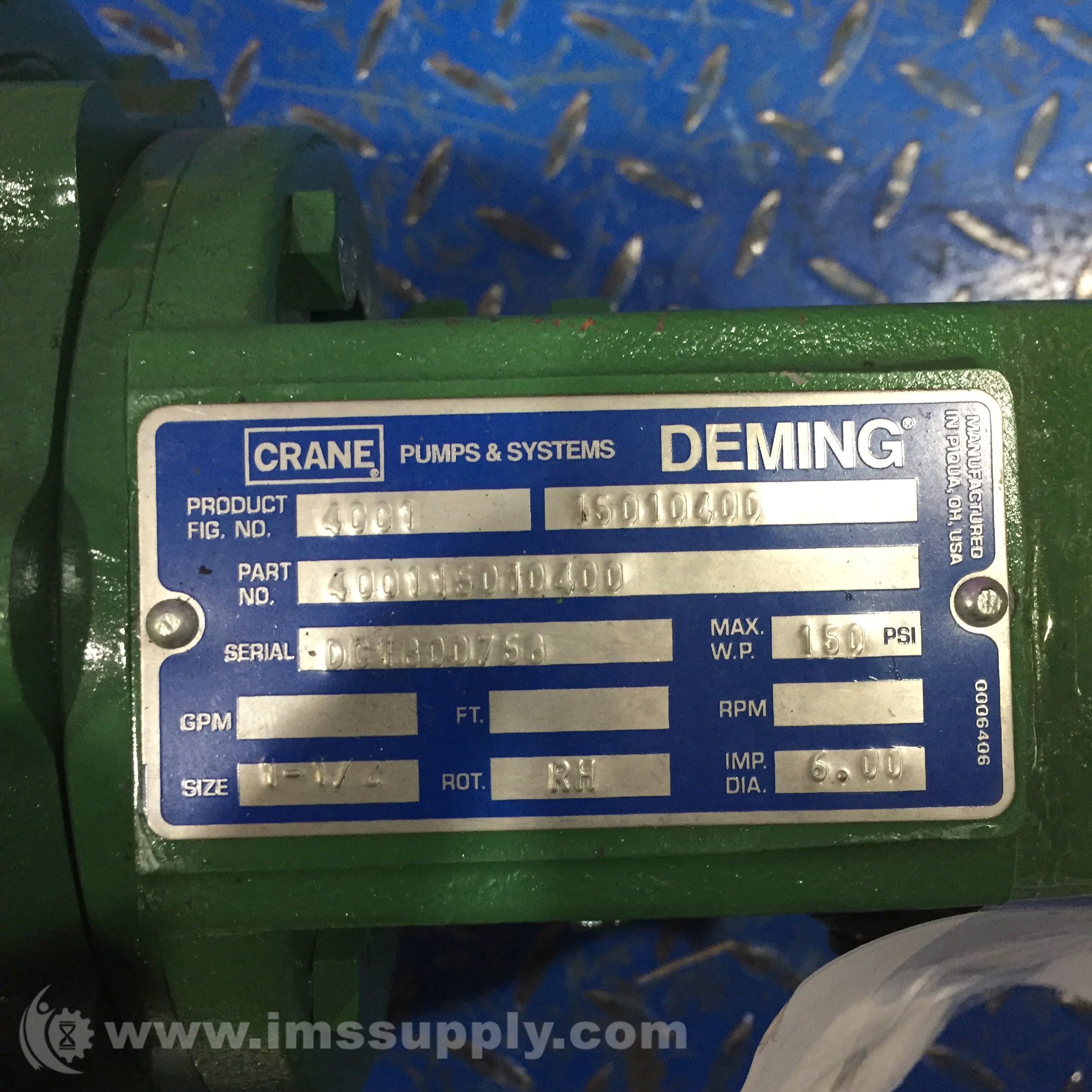 Crane Deming 400115010400 Pump IMS Supply