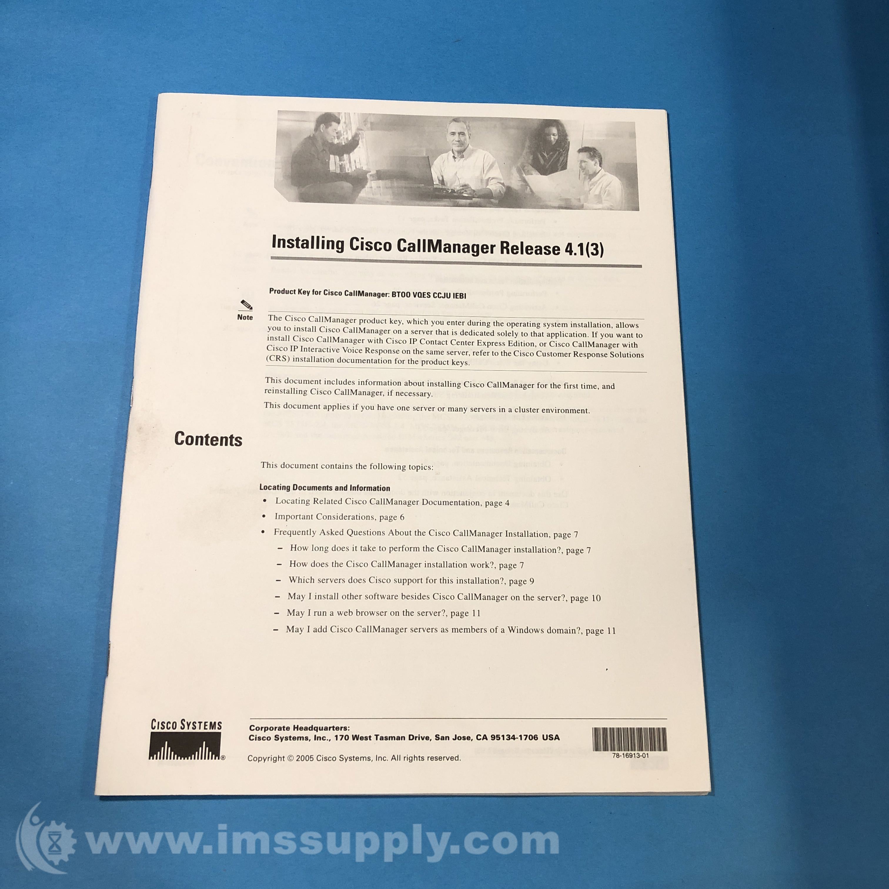 Cisco 78-16913-01 Manual, Installing Cisco CallManager - IMS Supply