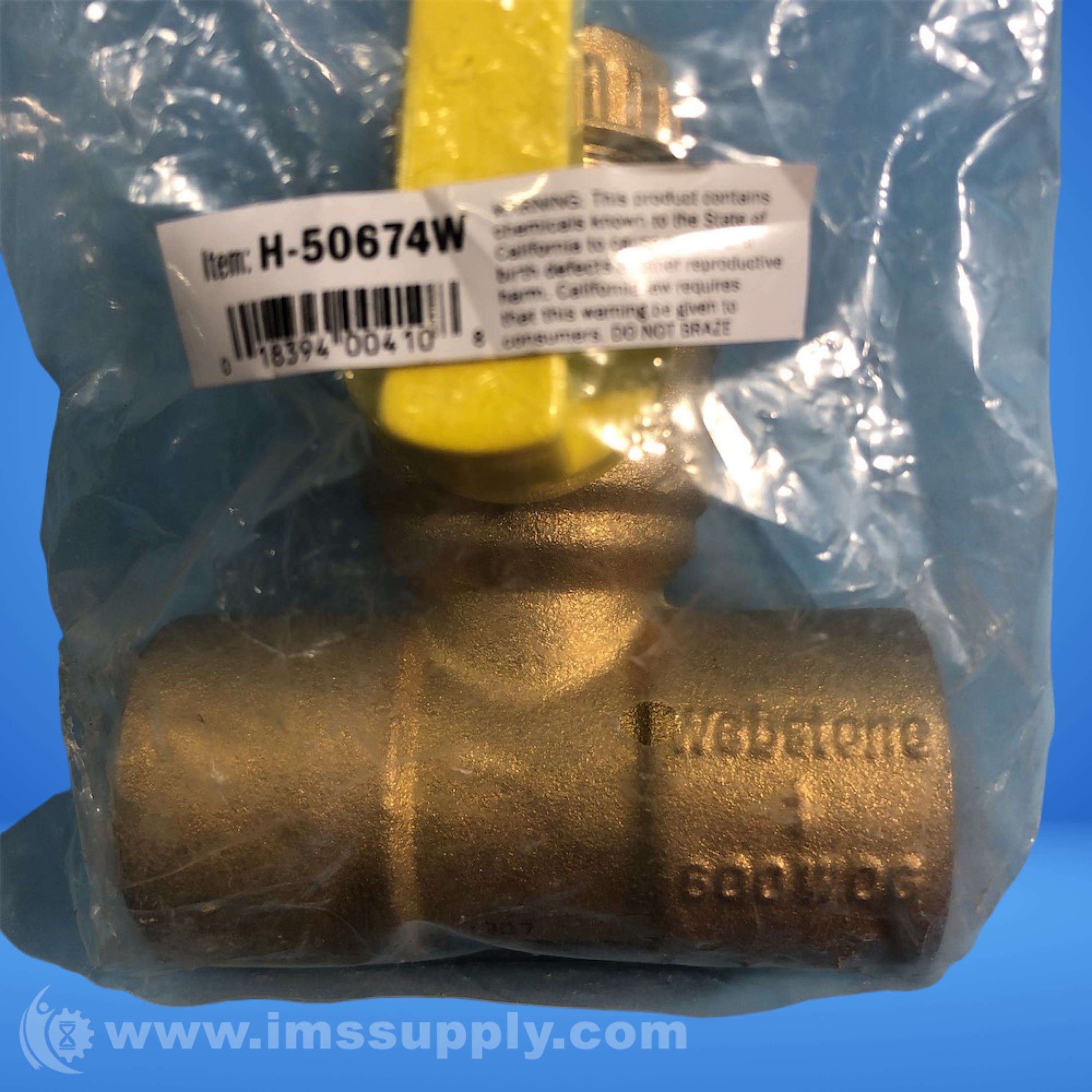 Webstone H50674W 1 TDrain Valve IMS Supply