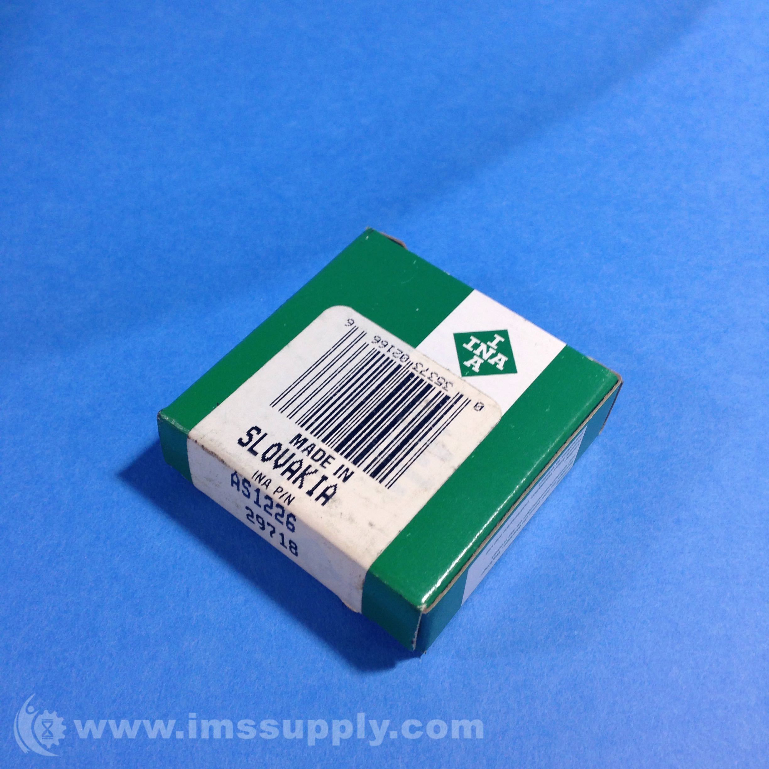 Ina AS122629718 Thrust Roller Bearing Washer, Metric, 12mm ID IMS Supply