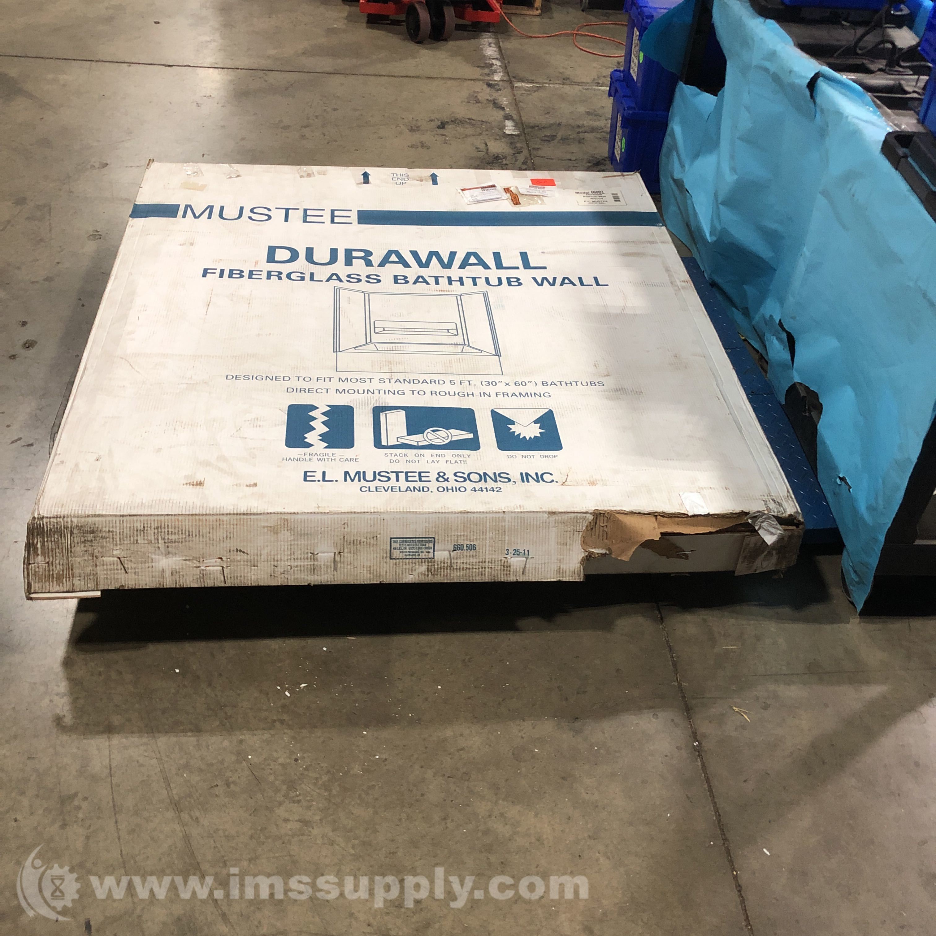 E.L. Mustee & Sons, Inc. 660BI Durawall Fiberglass Bathtub Wall - IMS ...
