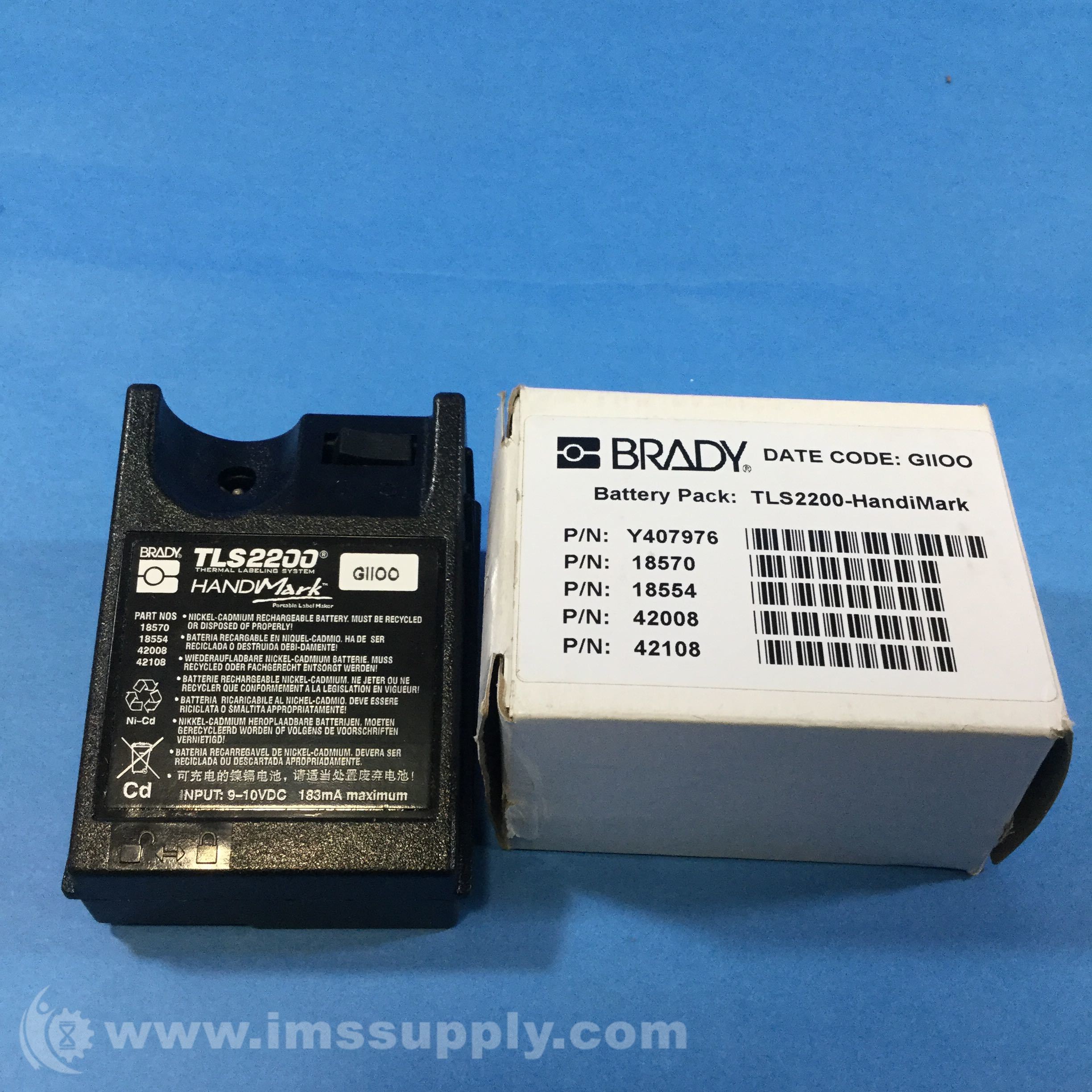 Brady 18570 Rechargeable Battery Pack, TLS2200 HandiMark