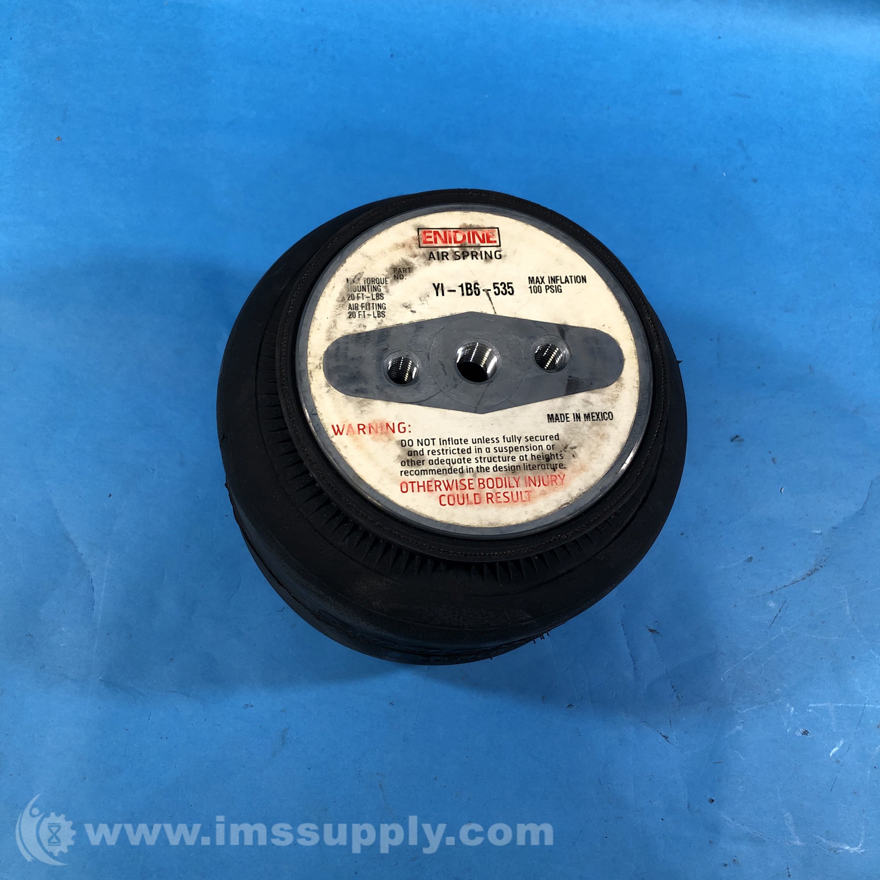 Enidine YI1B6535 Air Spring Air Spring Single Convolute Style IMS