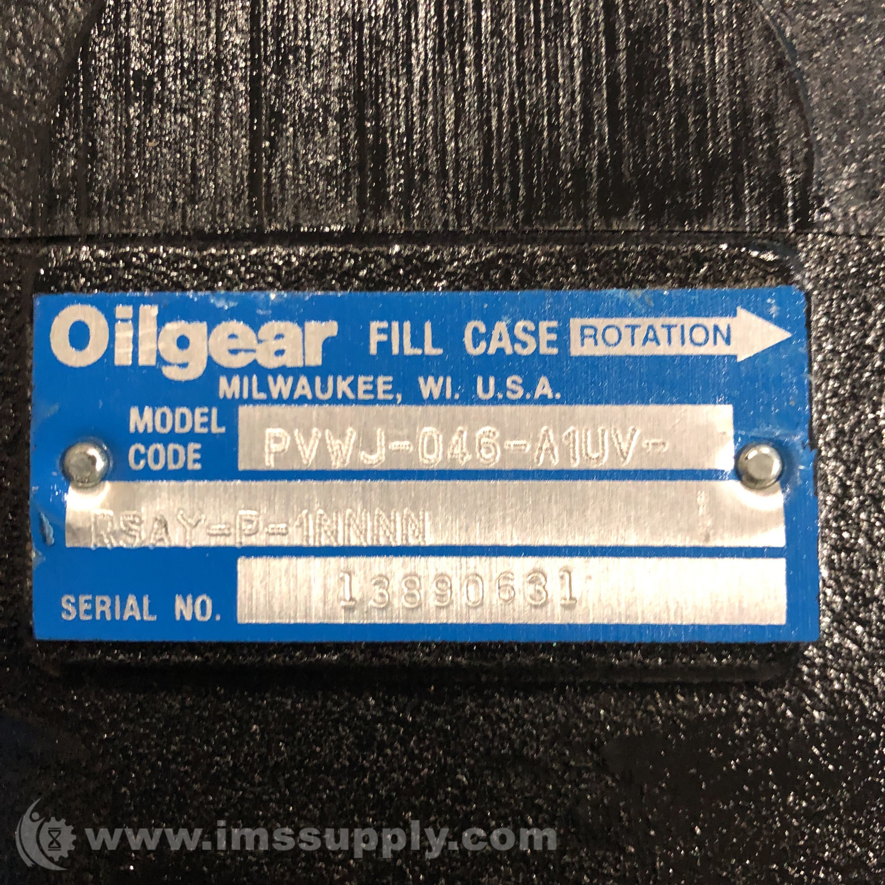 Oilgear PVWJ046A1UVRSAYP1NNNN Axial Piston Pump IMS Supply