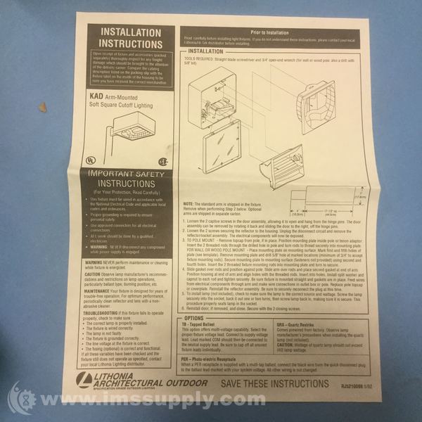 Lithonia Lighting KAD250SR3TBSPD04 Lighting Fixture, 250HPS IMS