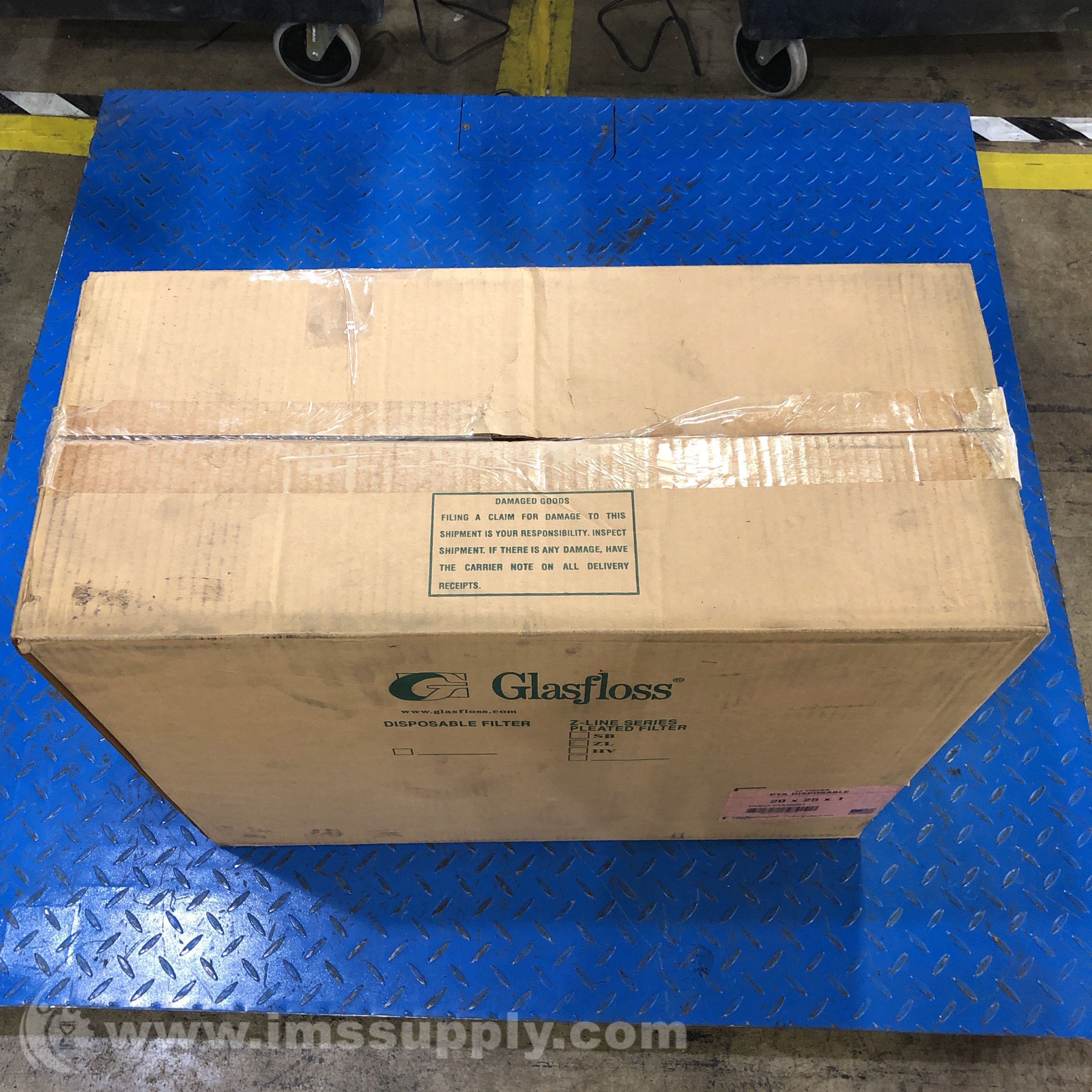 Glasfloss Industries PTA20251 Box of 12 20x25x1 in Air Filters IMS Supply