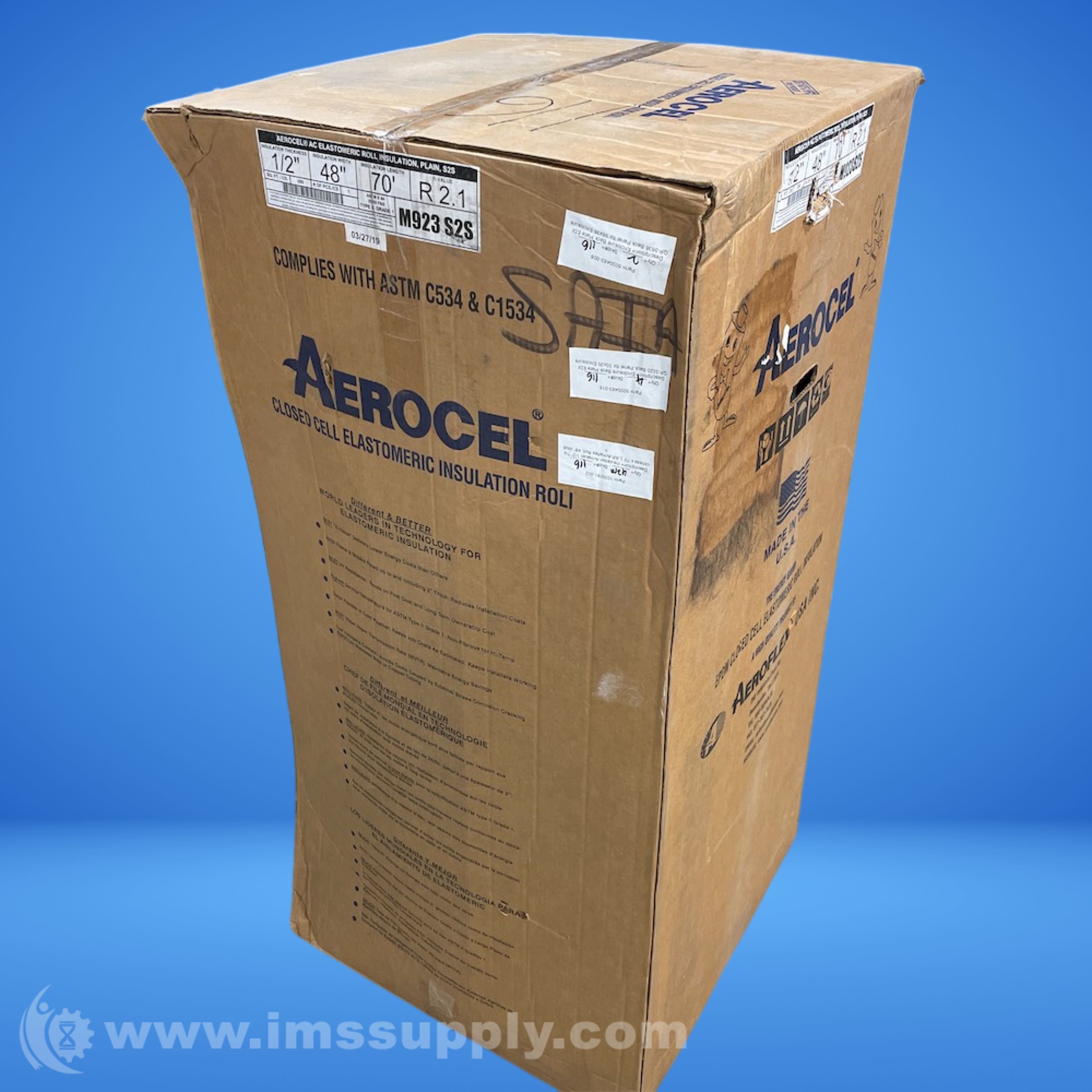 Aeroflex M923S2S AEROCEL Self Adhering Insulation Roll Black - IMS Supply