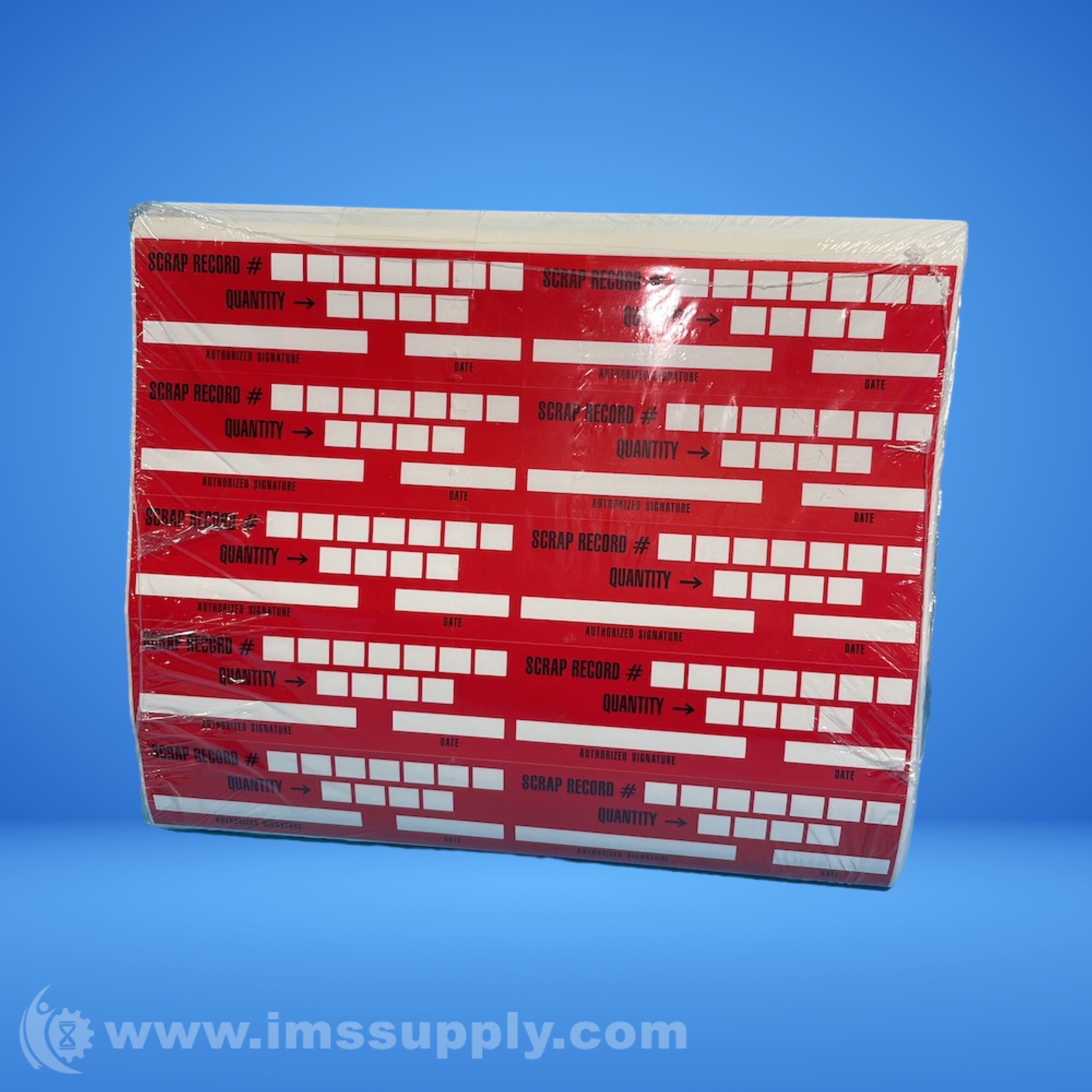 RED-SCRAP Pack of 1000 Paper Scrap Record # Adhesive Labels - IMS Supply