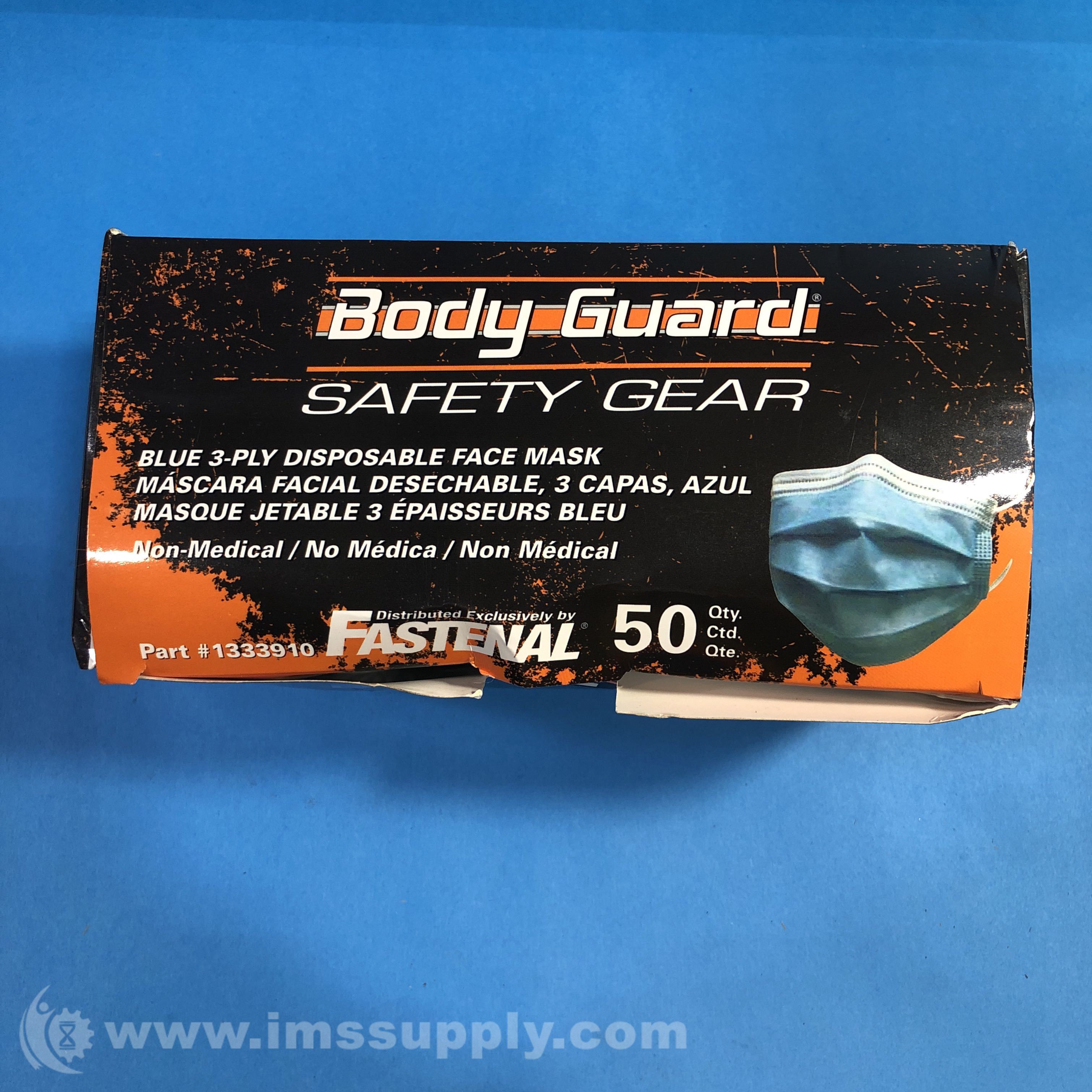 1333910 Box of 50 3-Ply Body Guard Blue Disposable Ear Loop Face - IMS ...