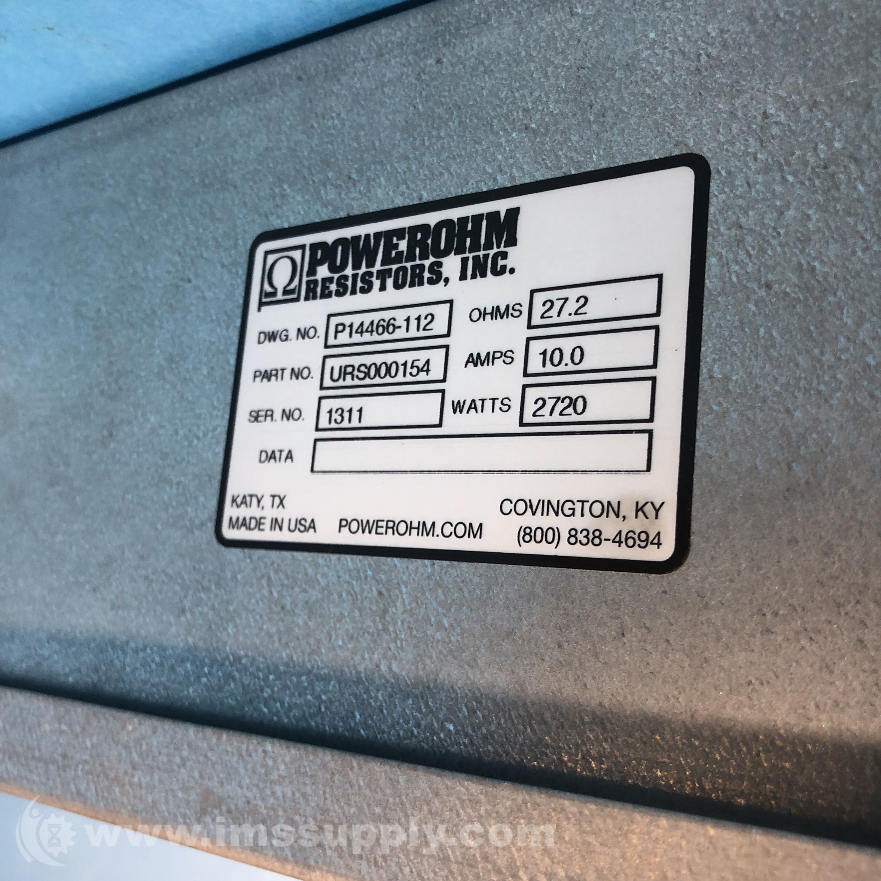 Powerohm Resistors URS000154 Drive Option Resistor IMS Supply