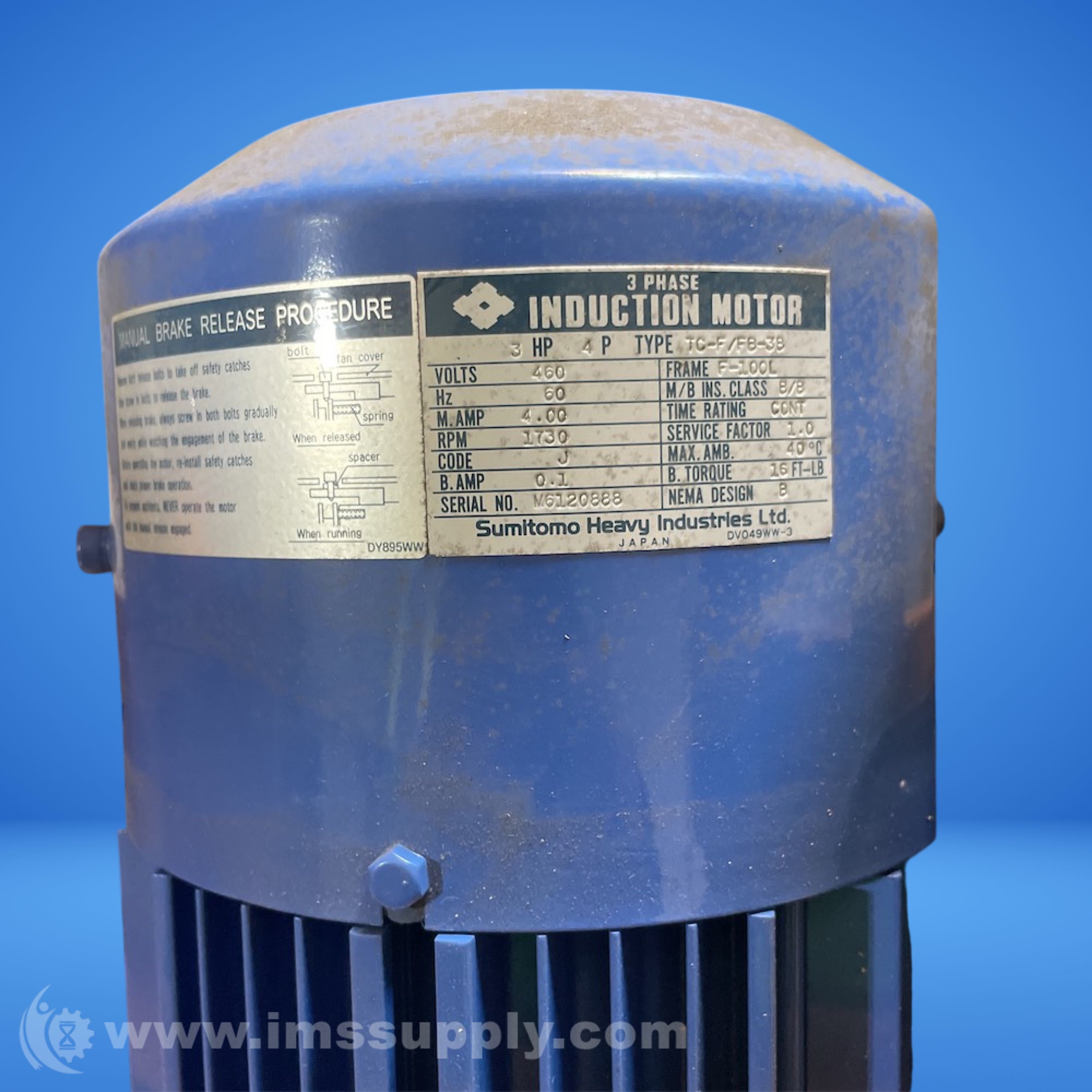 Sumitomo TC-F/FB-3B Induction Motor - IMS Supply
