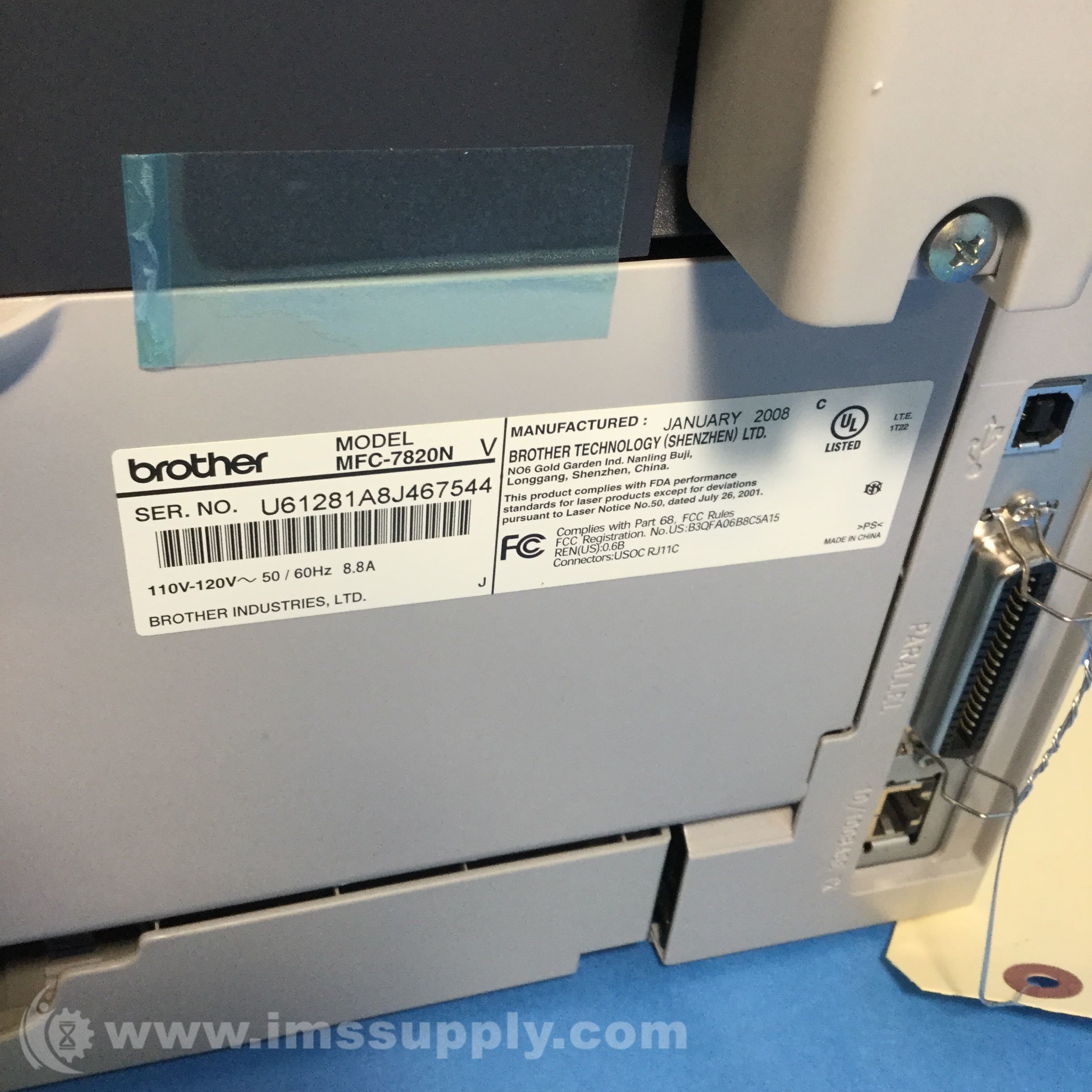 Brother MFC7820N Flatbed Laser MultiFunction Center IMS Supply