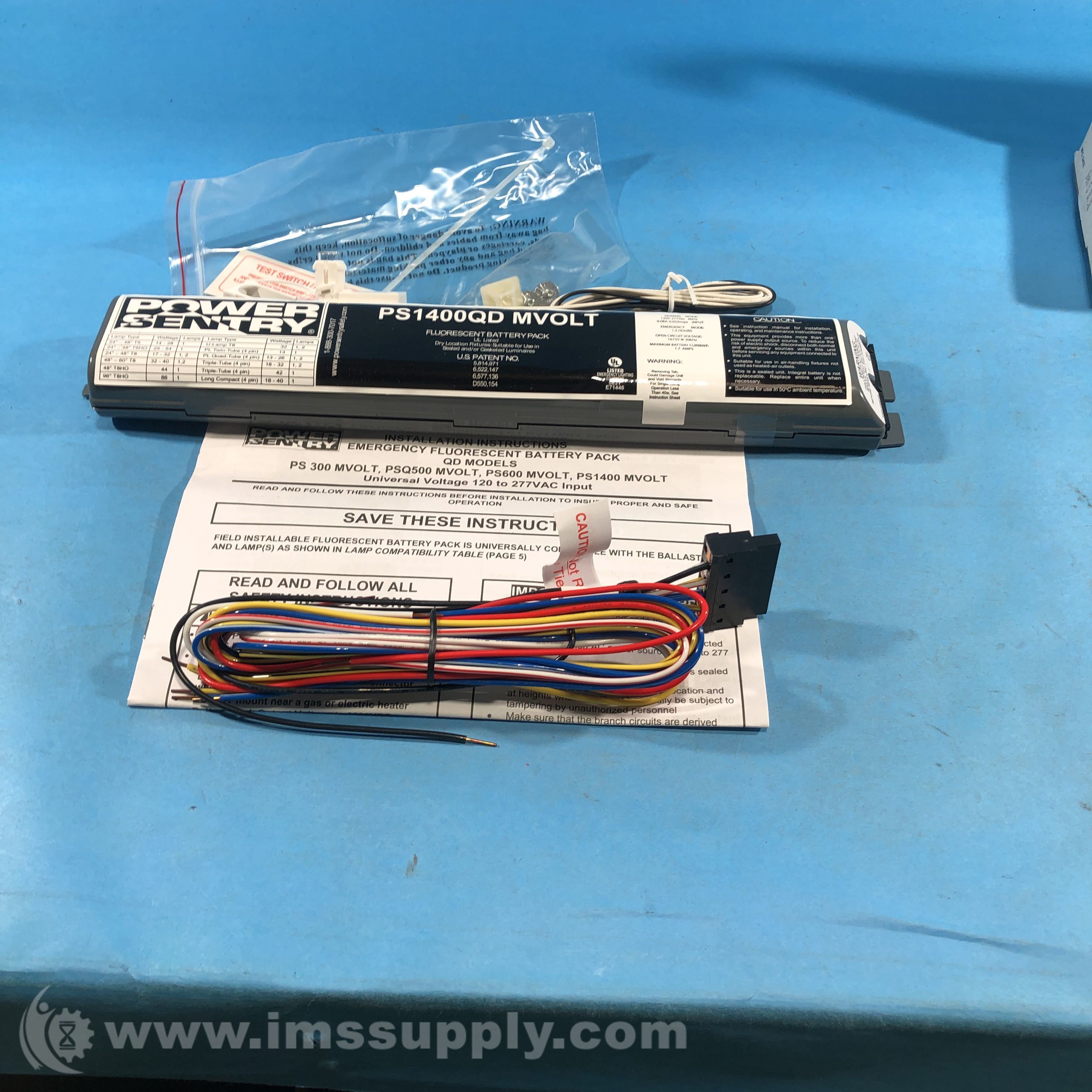 Power Sentry PS1400QD Fluorescent Battery Pack - IMS Supply