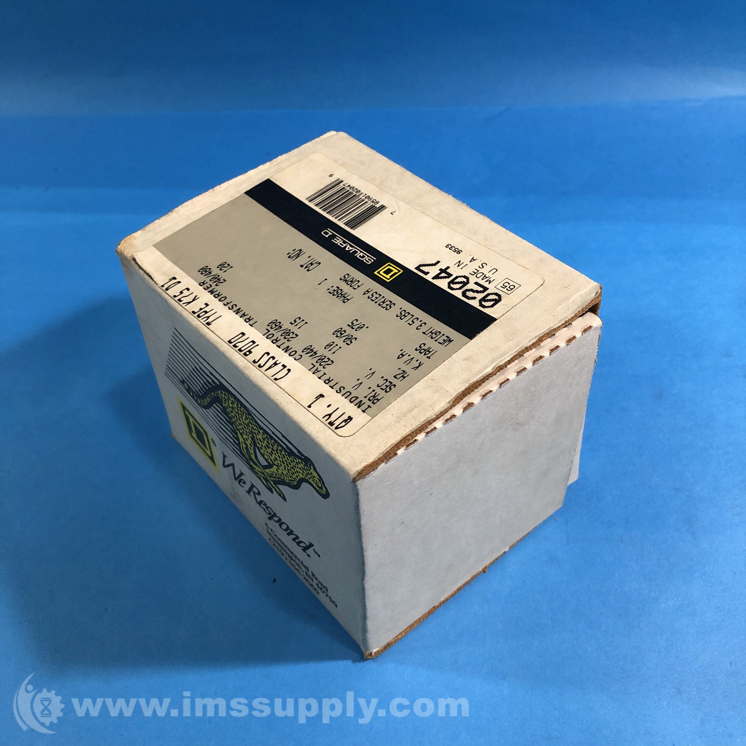 Square D 02047 Class 9070 Type K75 D1 Industrial Transformer - IMS Supply