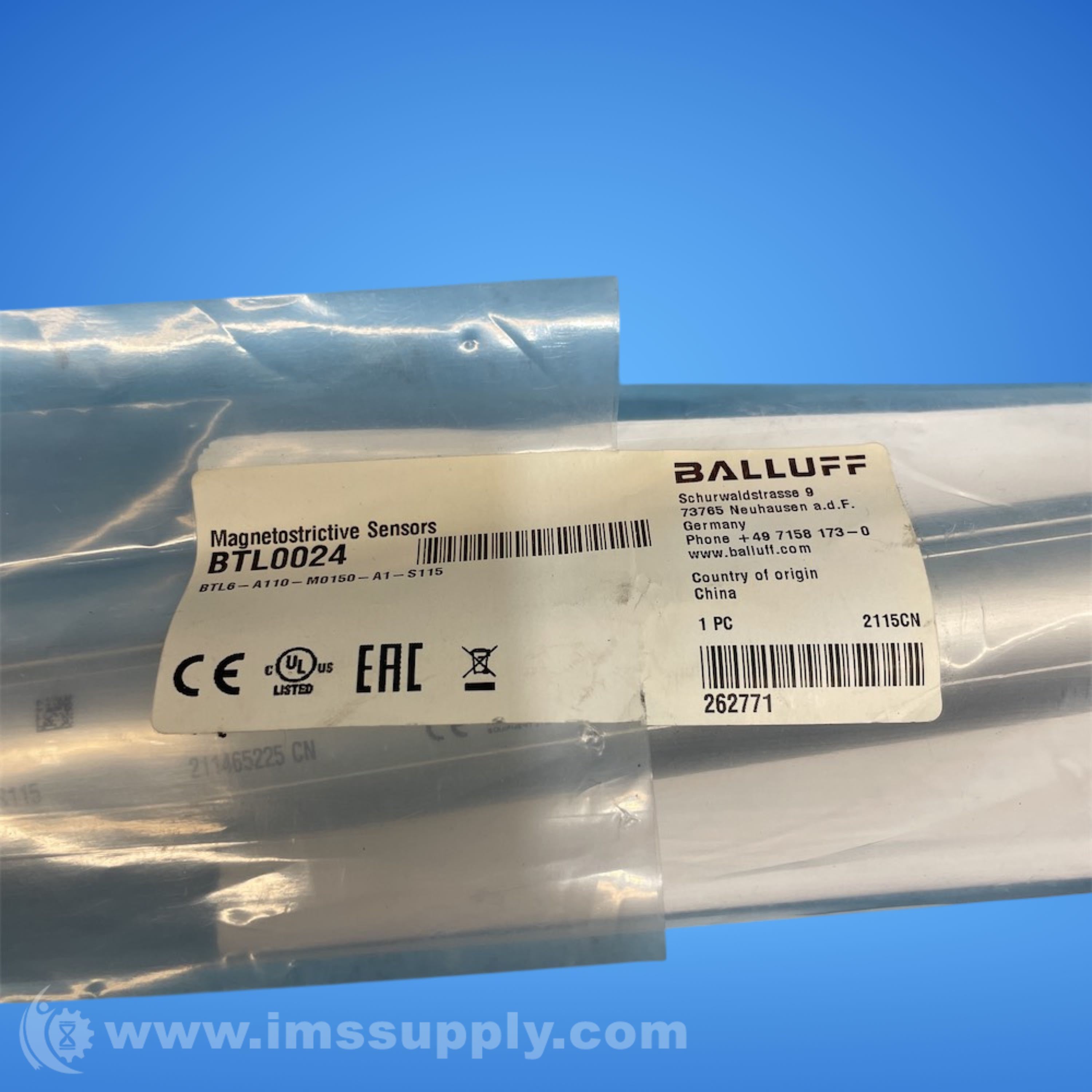 Balluff BTL6-A110-M0150-A1-S115 BTL0024 Sensor - IMS Supply
