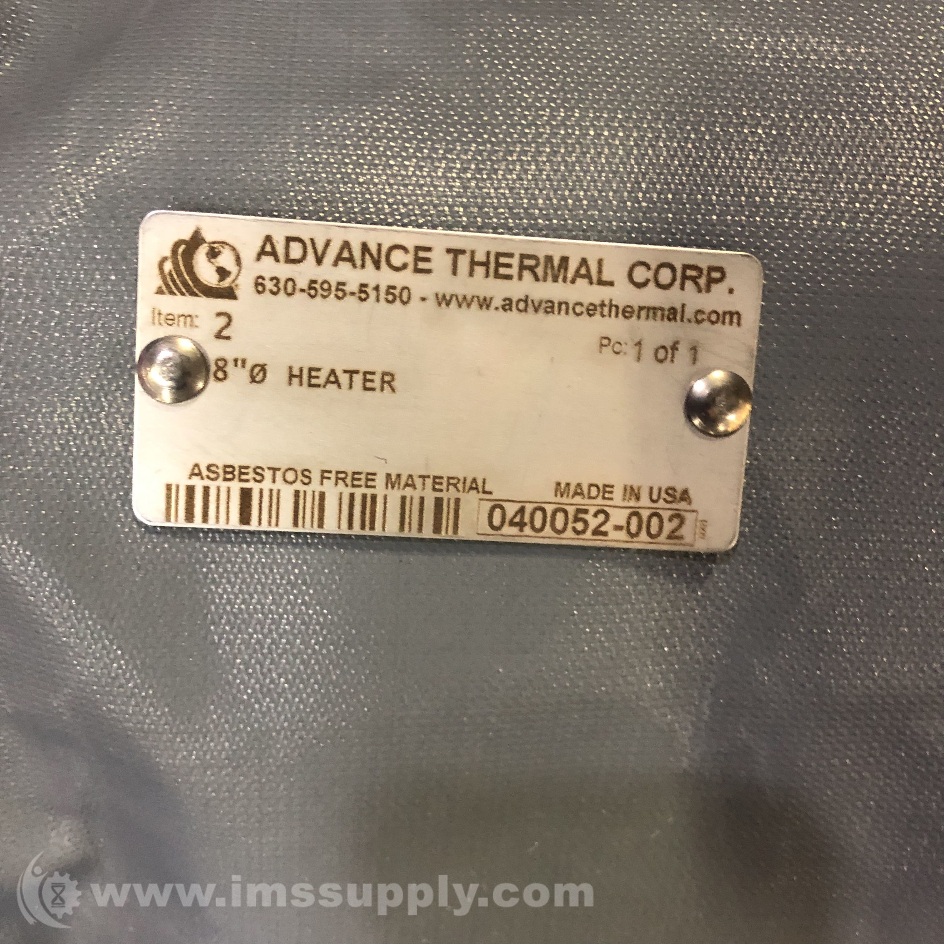 Advance Thermal Corp. 040052002 Thermal Insulation Cover IMS Supply