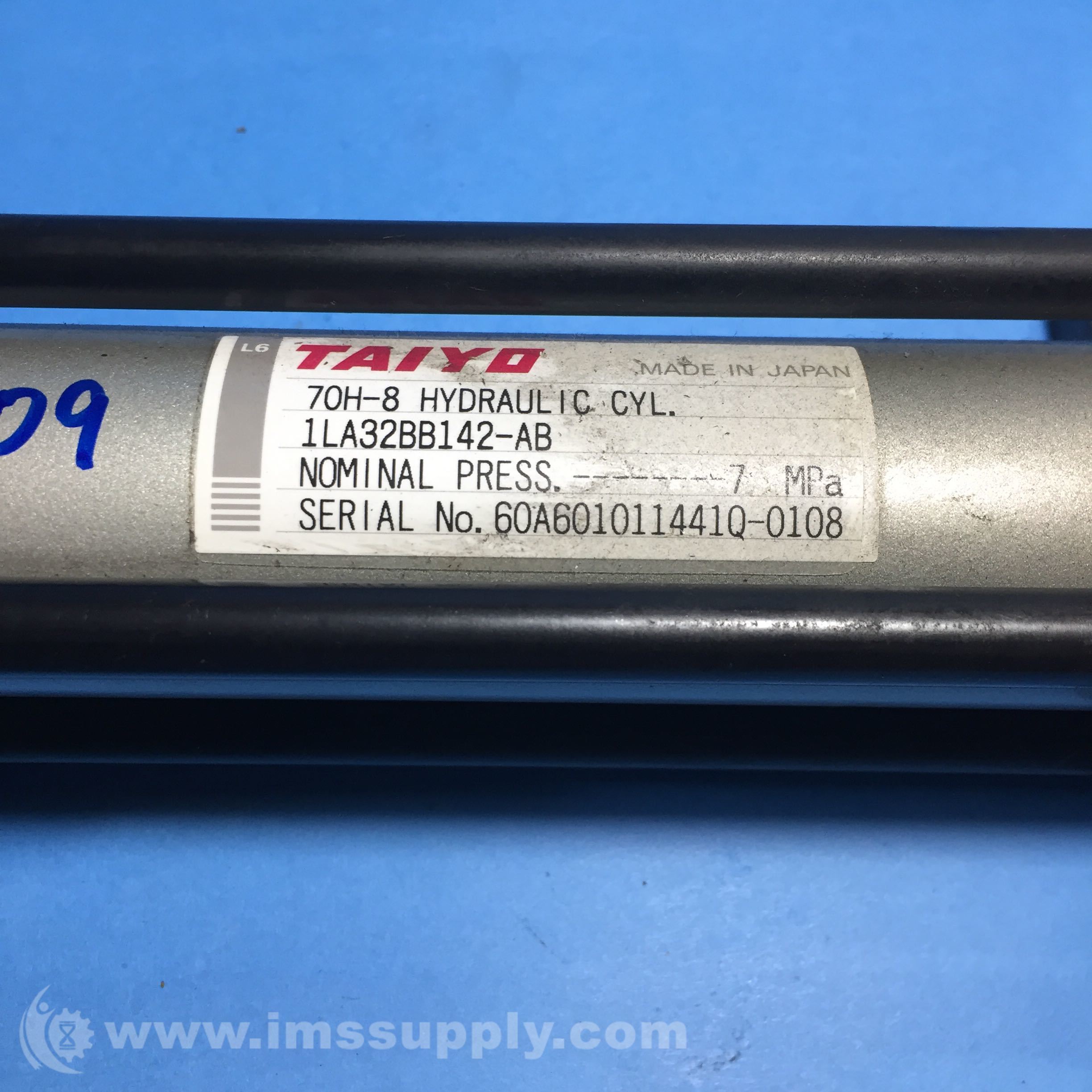 70H-8R1FB63BB150-AB00 TAIYO TAIYO ユアツシリンダ 70H-8R1FB63BB150-AB00 HBR1FB063BB Taiyo 70H-8 1LA32BB142-AB Hydraulic Cylinder, 7 MPa - IMS Supply