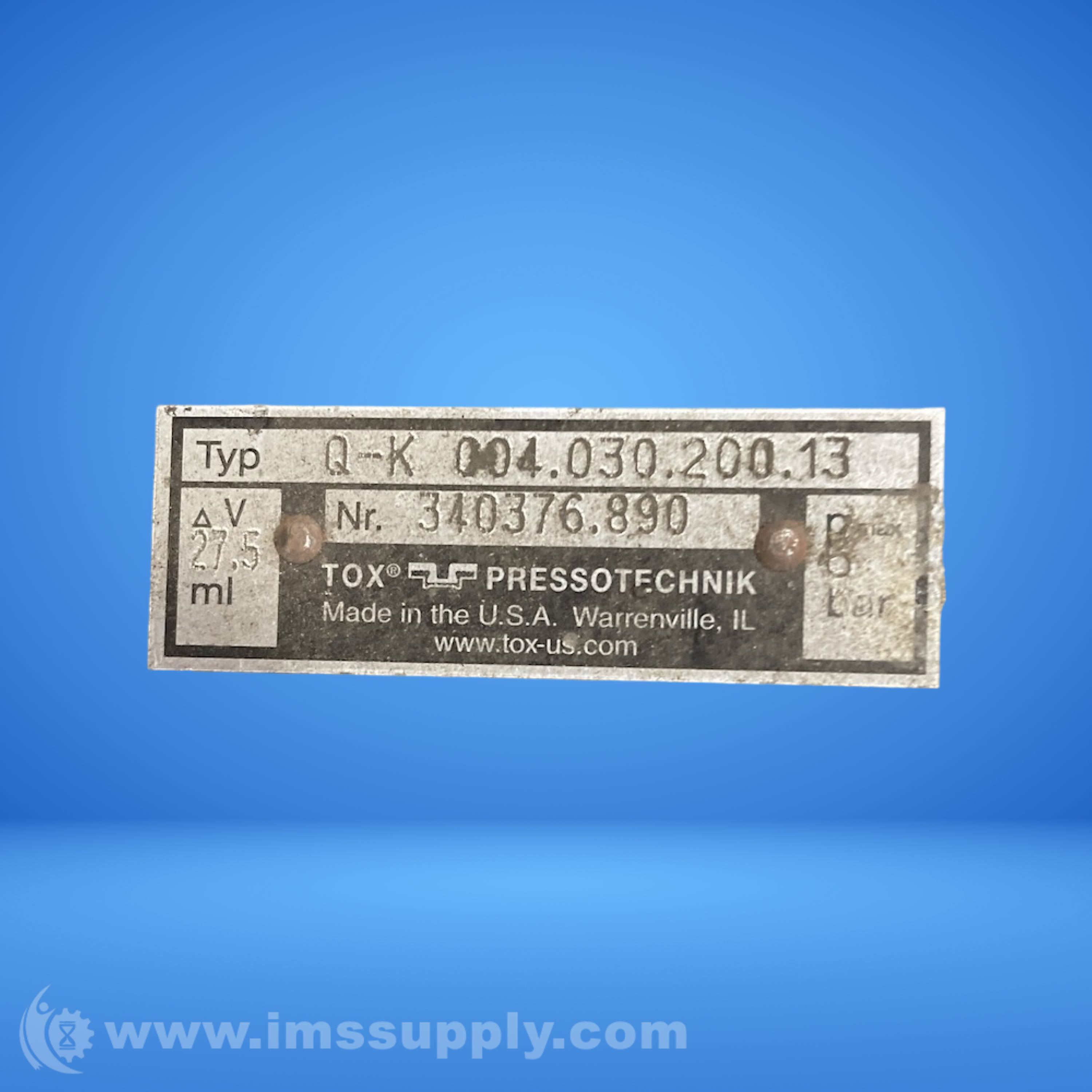 Pressotechnik Q-K004.030.200.13 - IMS Supply
