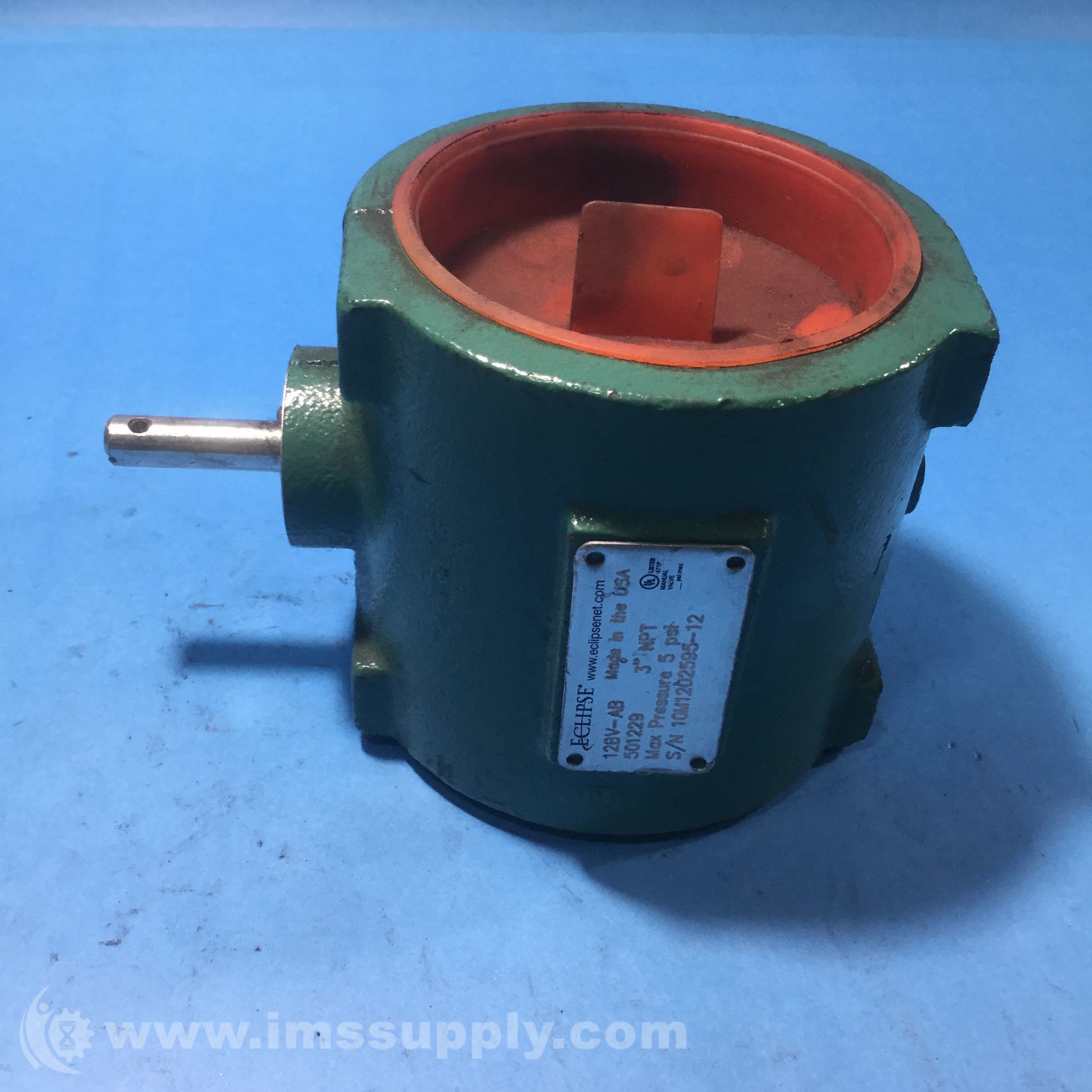 Eclipse 501229 12BVA Butterfly Valve 3NPT, 5 PSI IMS Supply