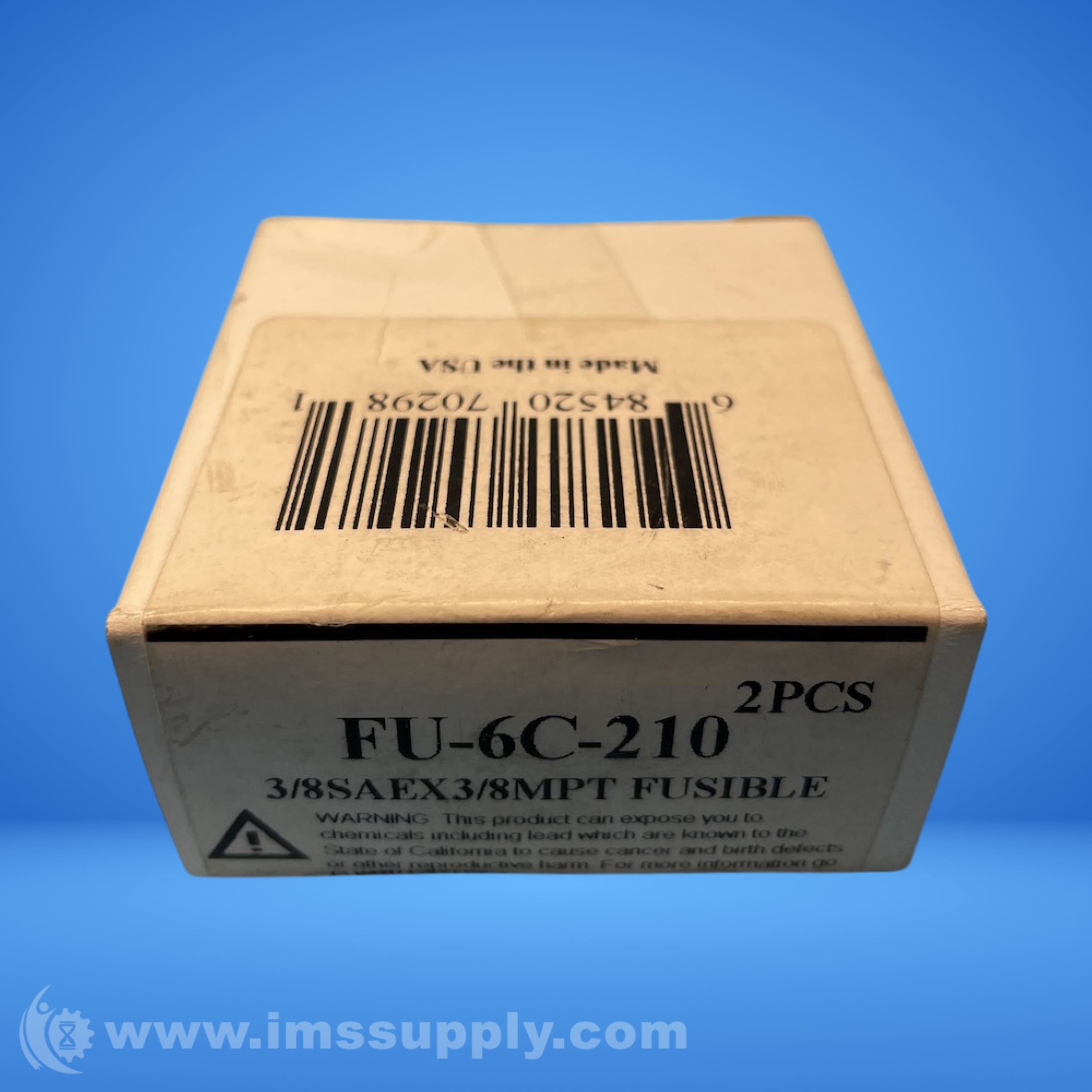 JB Industries FU-6C-210 Box of 2 Brass Fittings, 3/8in x 3/8in - IMS Supply