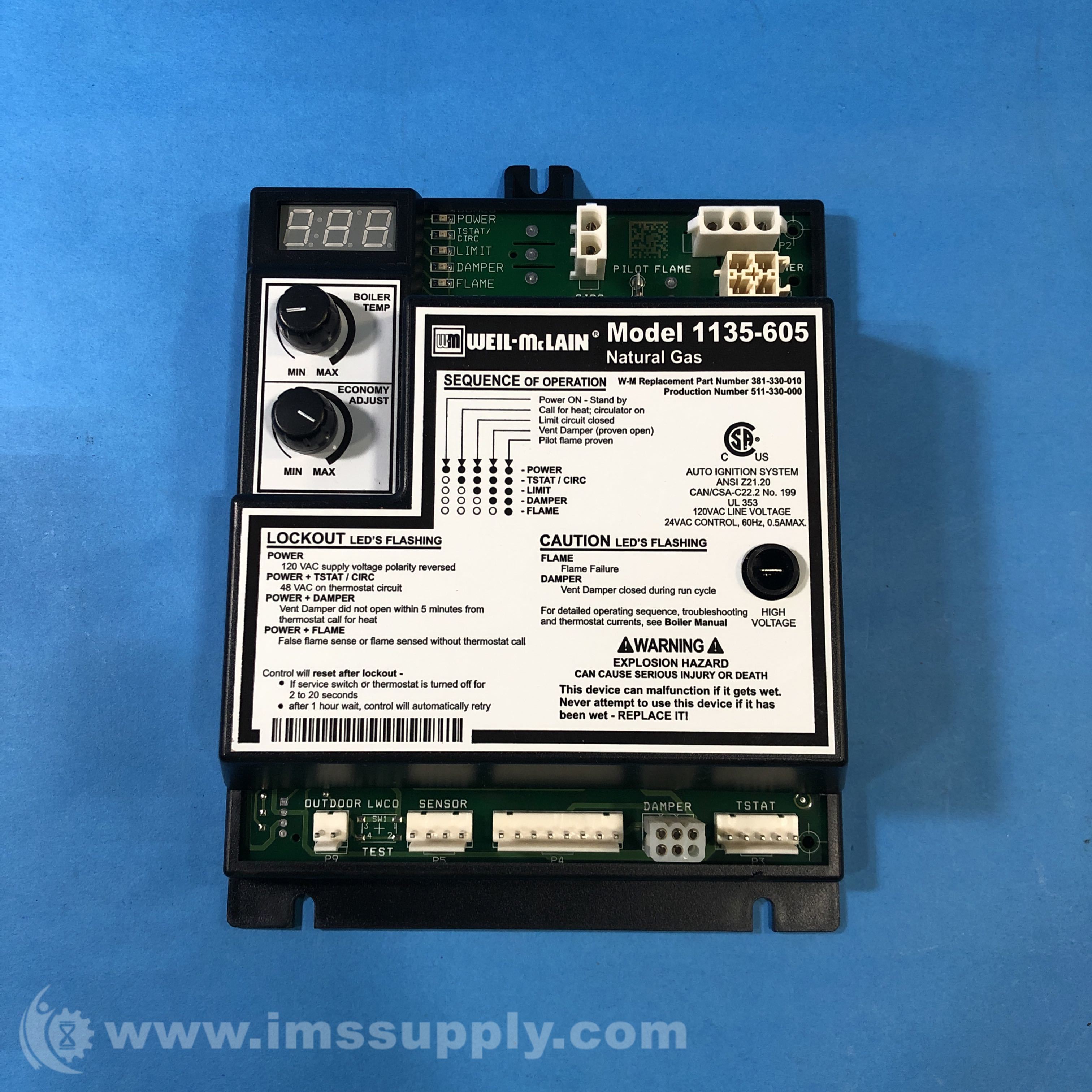 Weil Mclain 1135605 Ignition Control Module IMS Supply