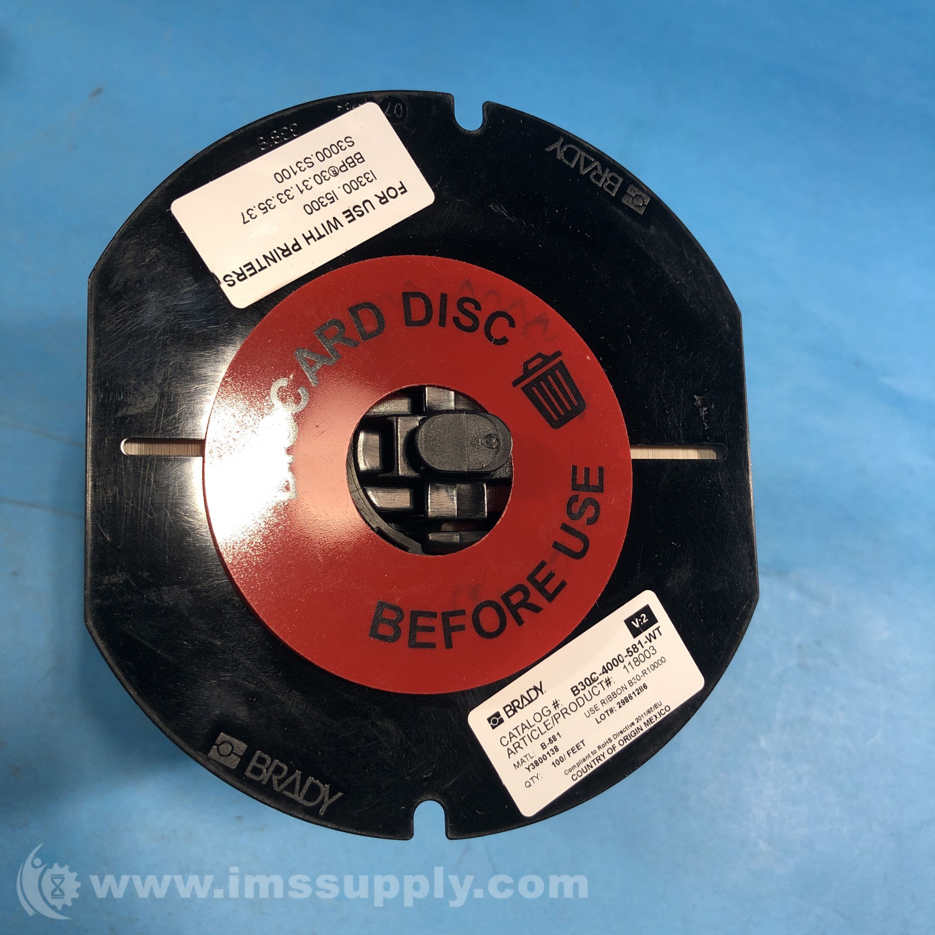 Brady B30C-4000-581-WT Multi-Purpose Vinyl Label Tape - IMS Supply