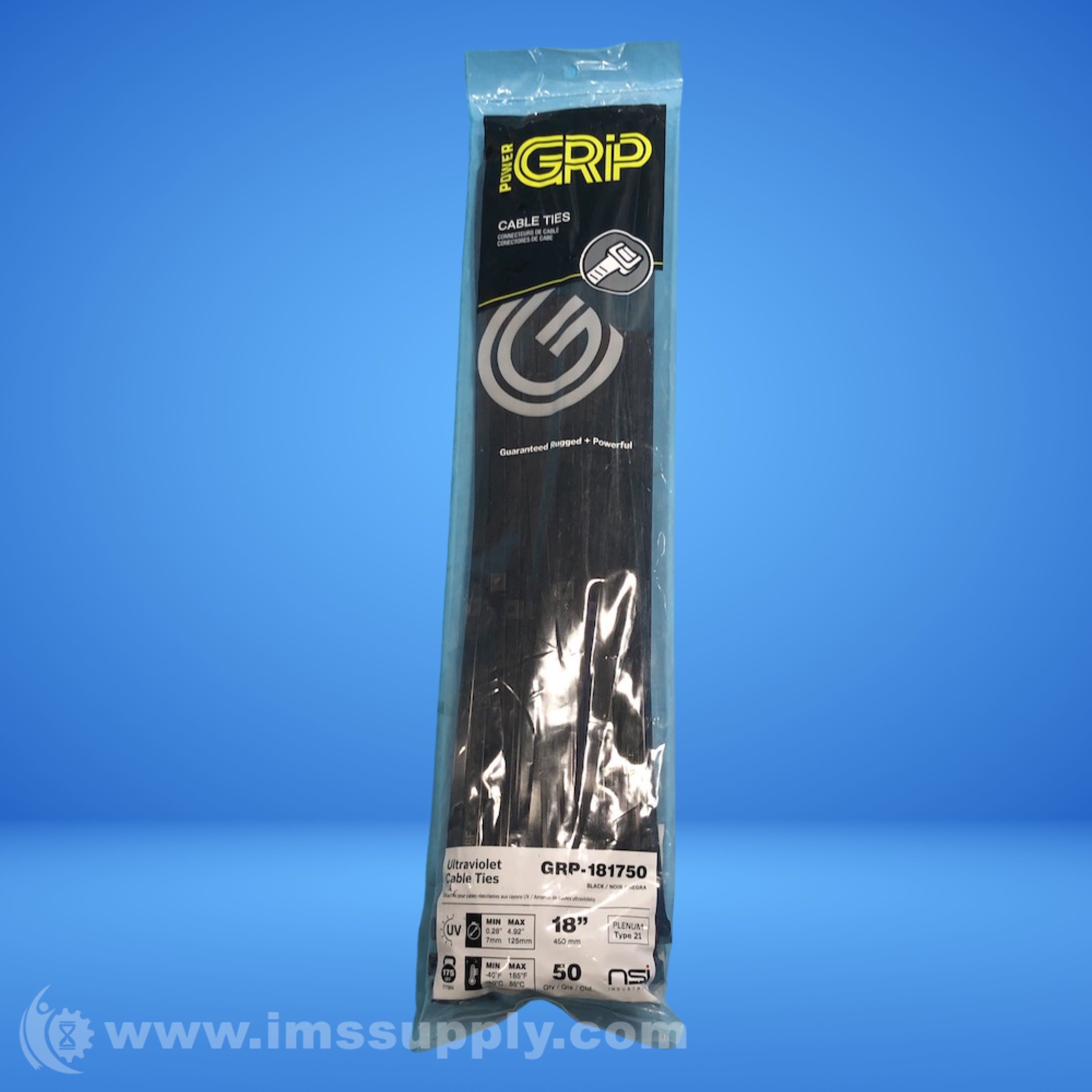 Nsi Industries GRP181750 Bag of 50 18 HeavyDuty Cable Ties IMS Supply