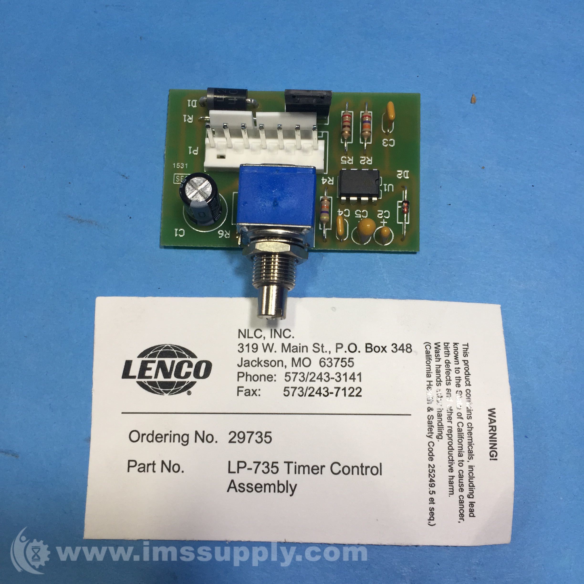 Lenco LP-735 Timer Control Assembly - IMS Supply