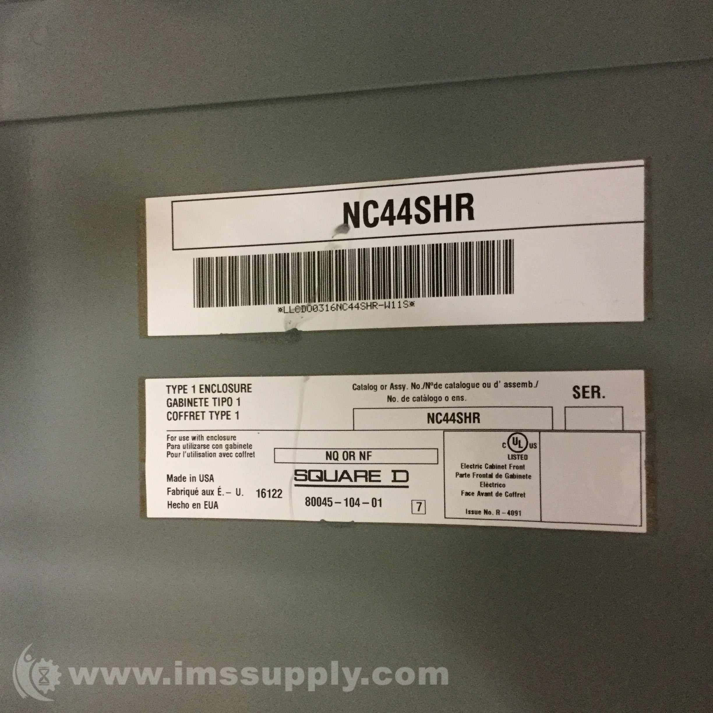 Square D NC44SHR Panel Board Cover IMS Supply