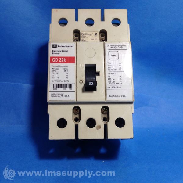 CUTLER-HAMMER INDUSTRIAL CIRCUIT BREAKER  50 AMP GD 22K 