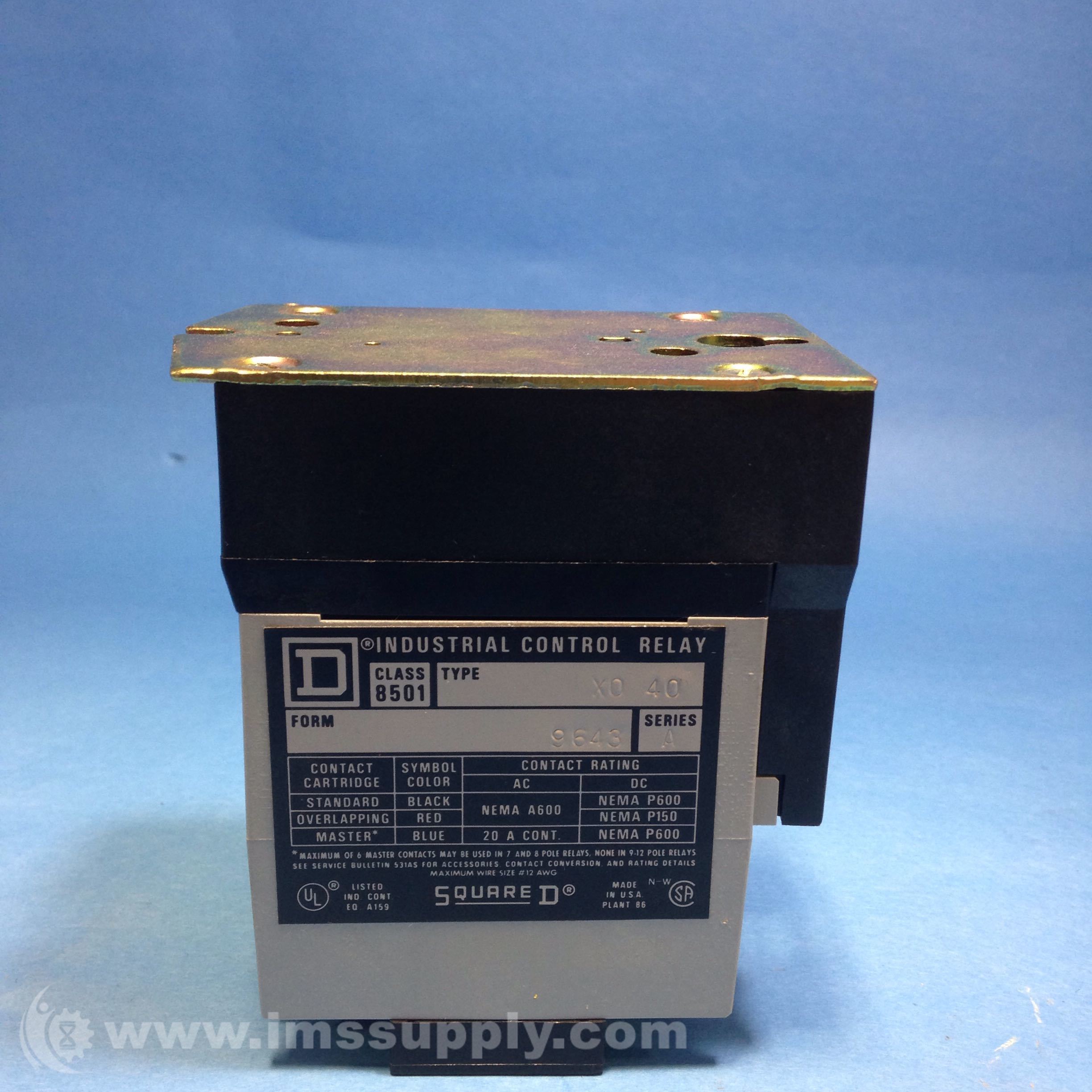 Square D 8501X040 Industrial Control Relay - IMS Supply